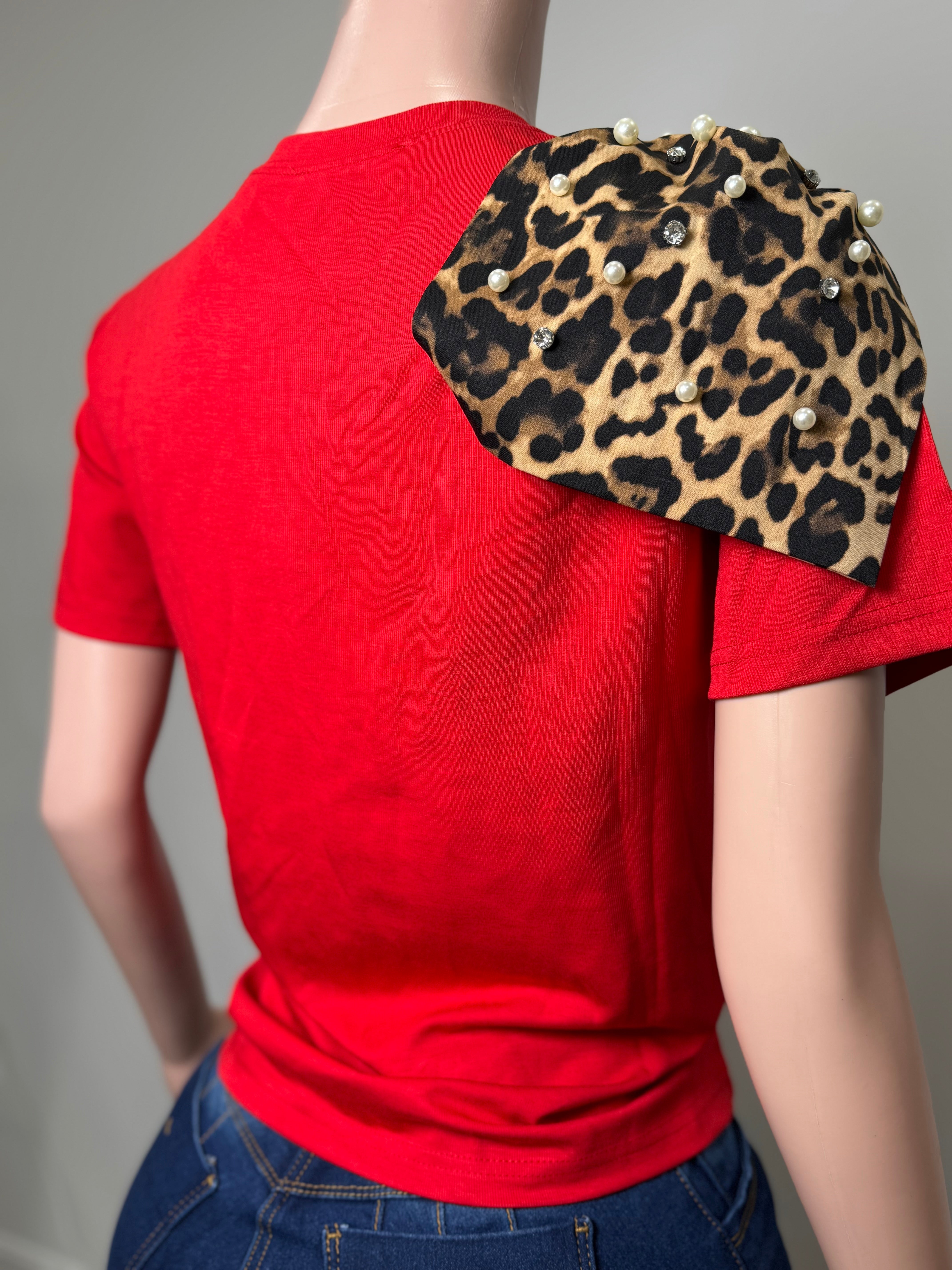 JJ9999-1 Fierce Pearl Drape Tee