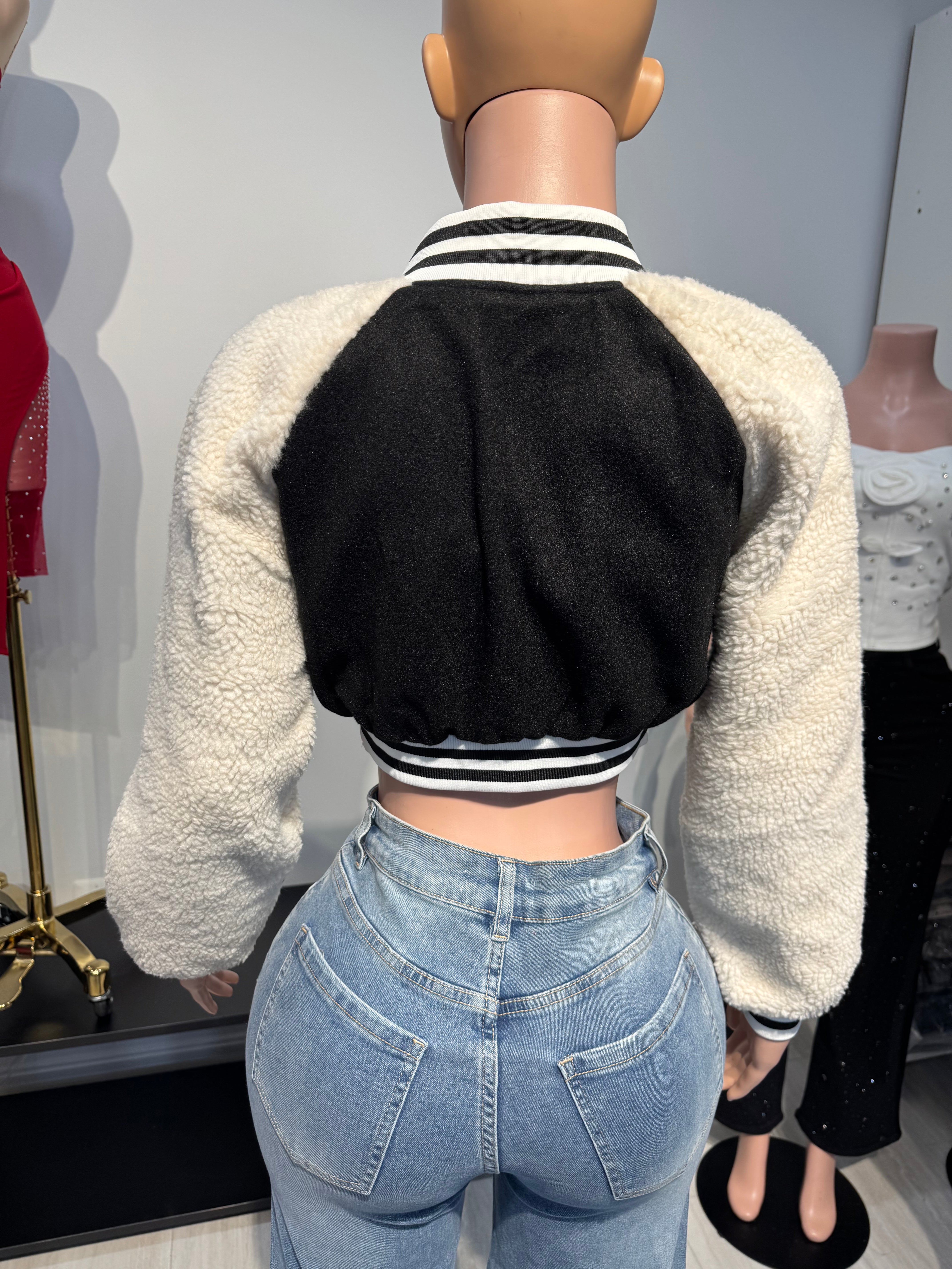 J308 Frost Varsity Teddy Jacket