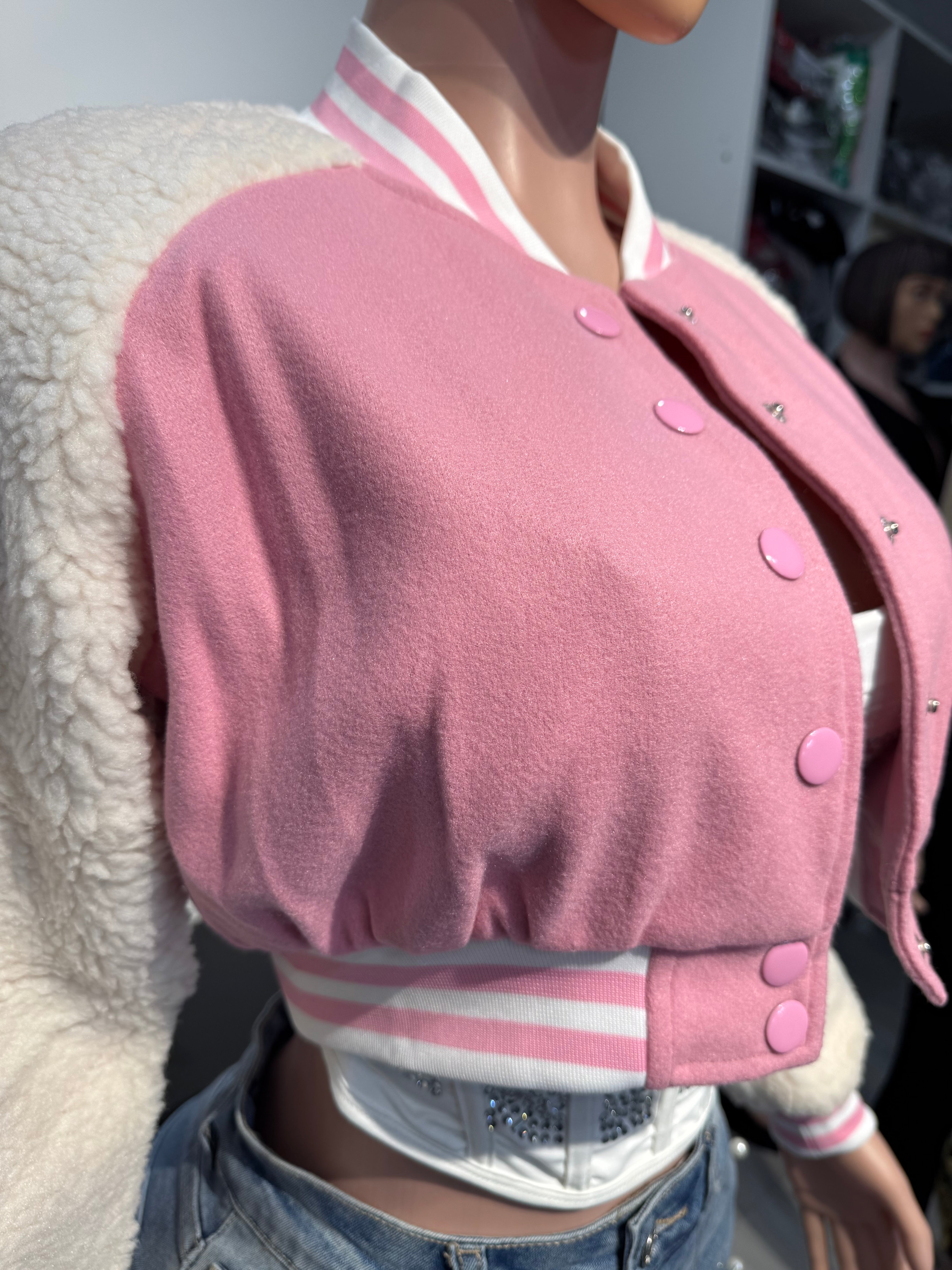 J308 Frost Varsity Teddy Jacket