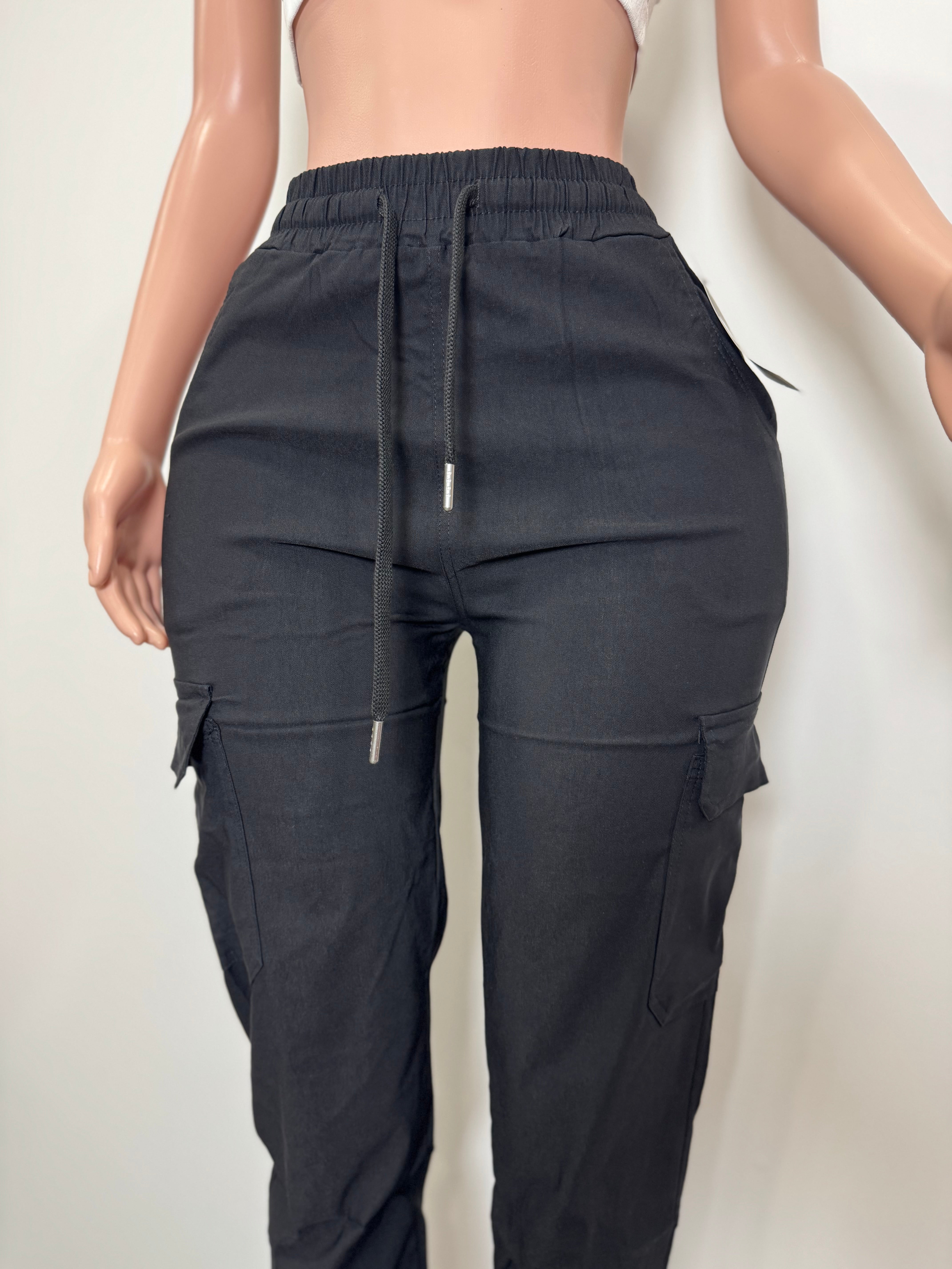 X2116 Casual Cargo Pants with Pockets on the back and Waist band