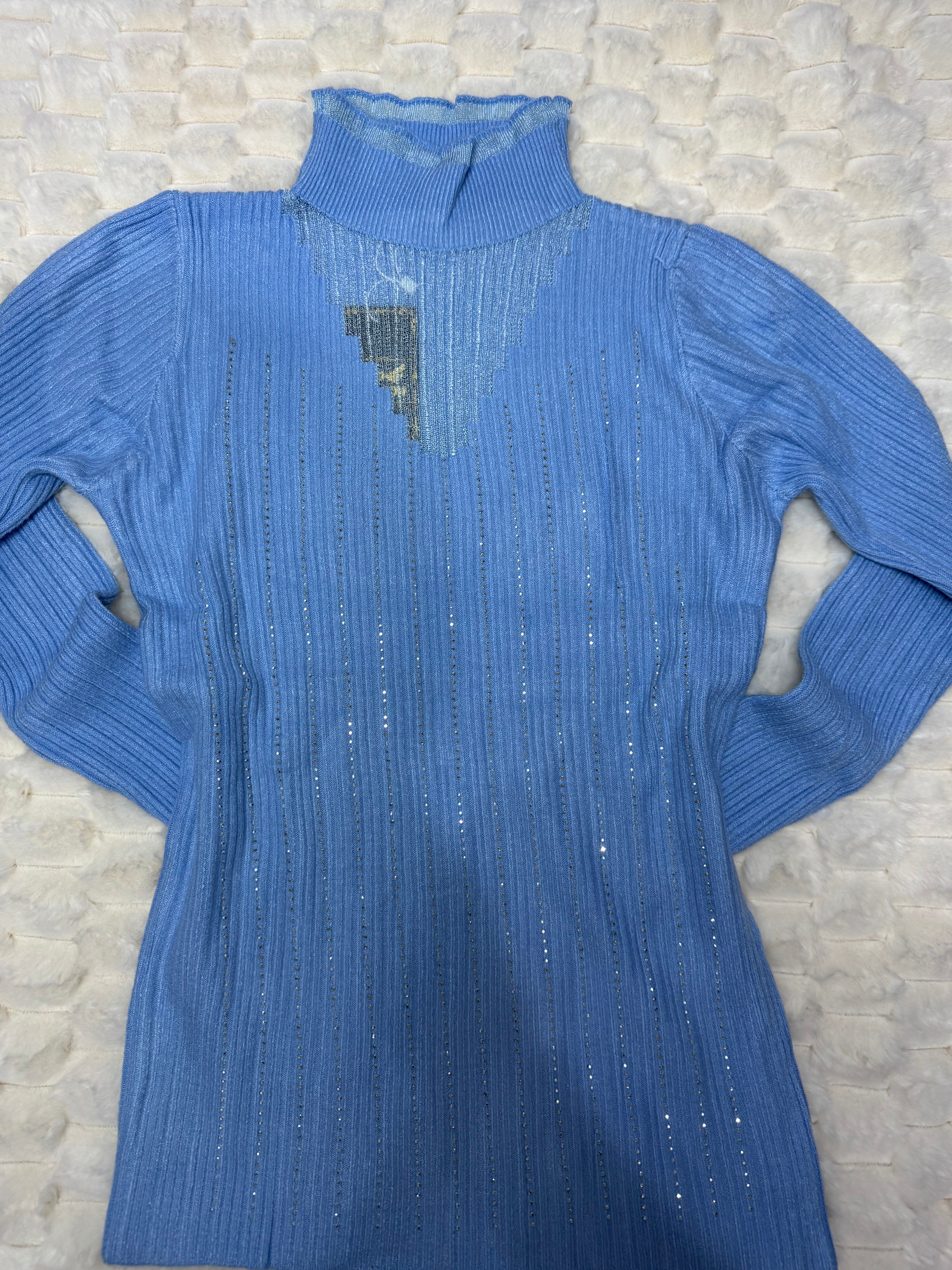 24402 Midnight Spark Ribbed Turtleneck