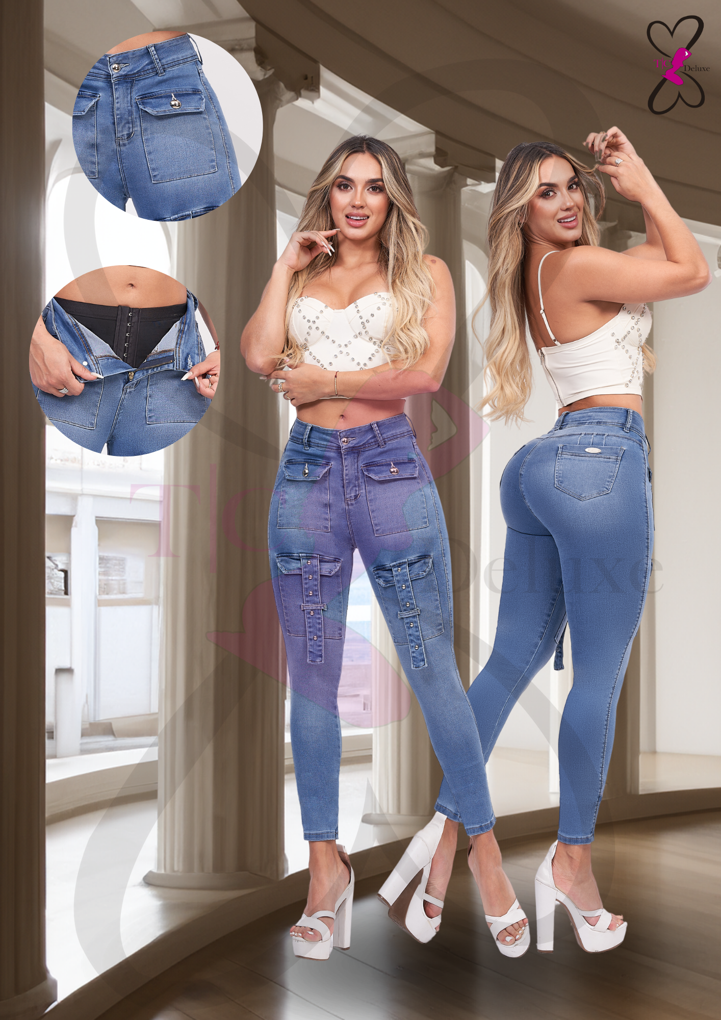 Denise-AM Colombian Jean with Internal Girdle Style 180 Panty Cargo Style
