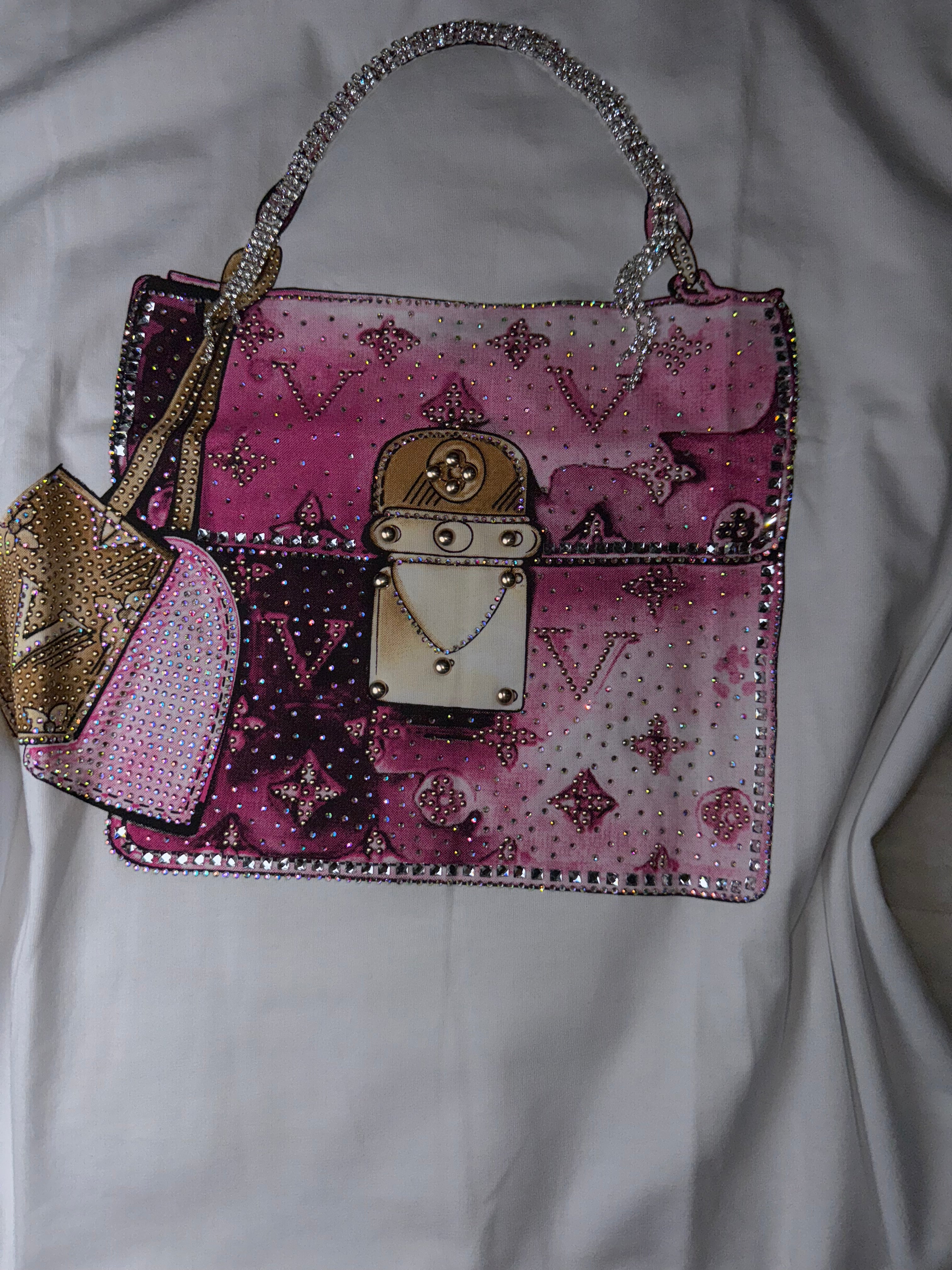 K0039 T-Shirt with Rhinestones Purse Design