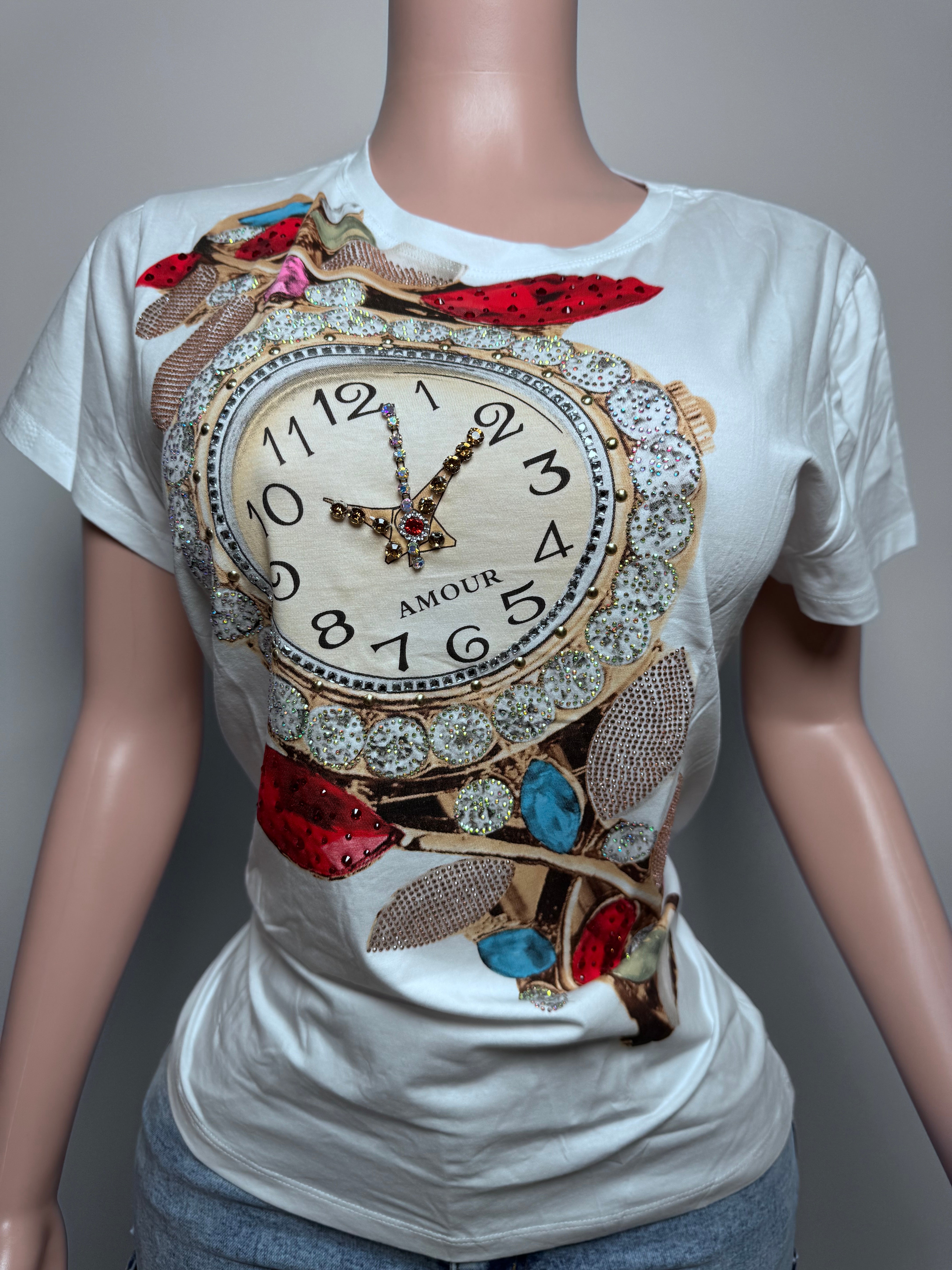 K0025 Timeless Amour Graphic Tee with rhinestones