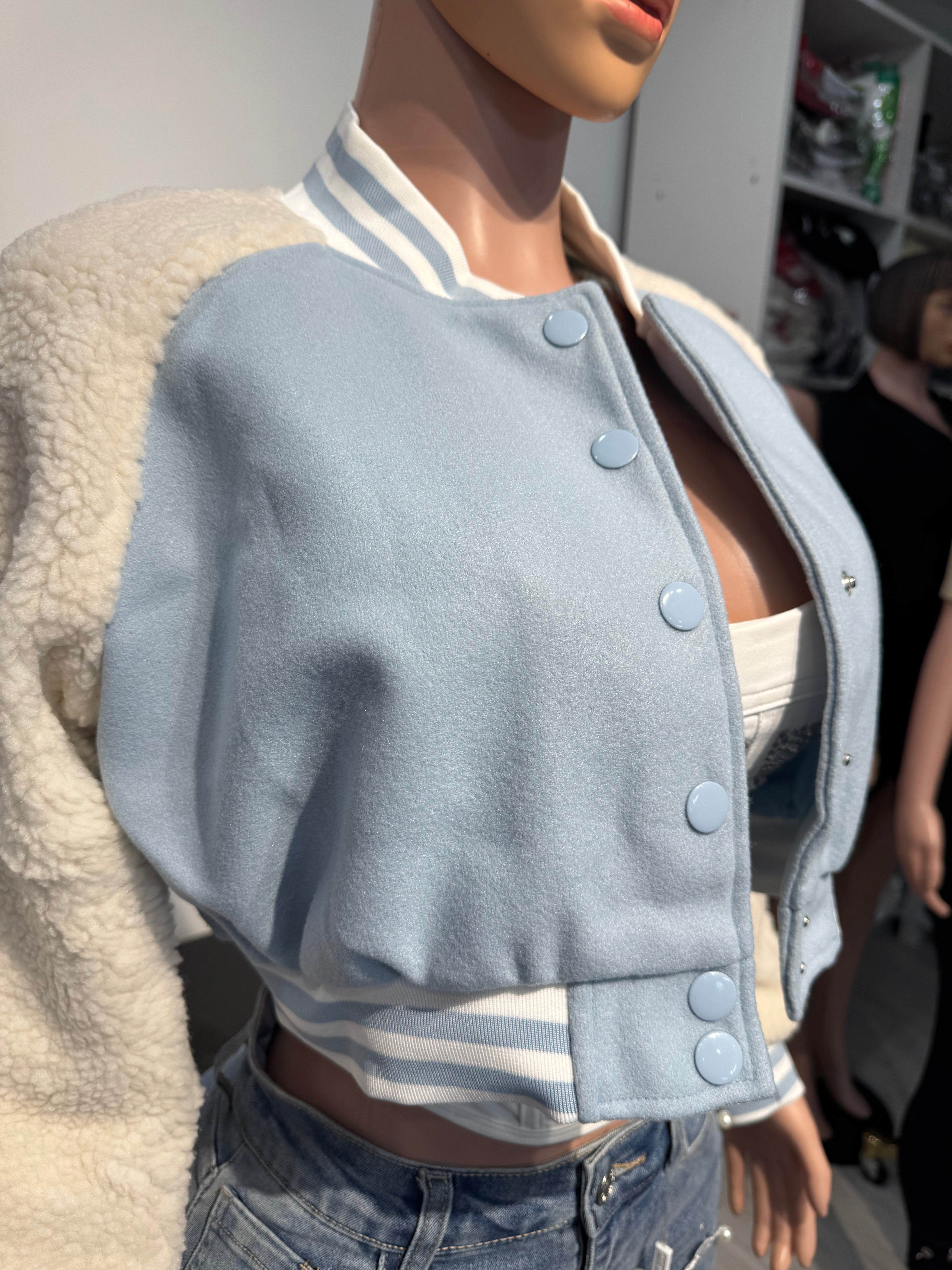 J308 Frost Varsity Teddy Jacket