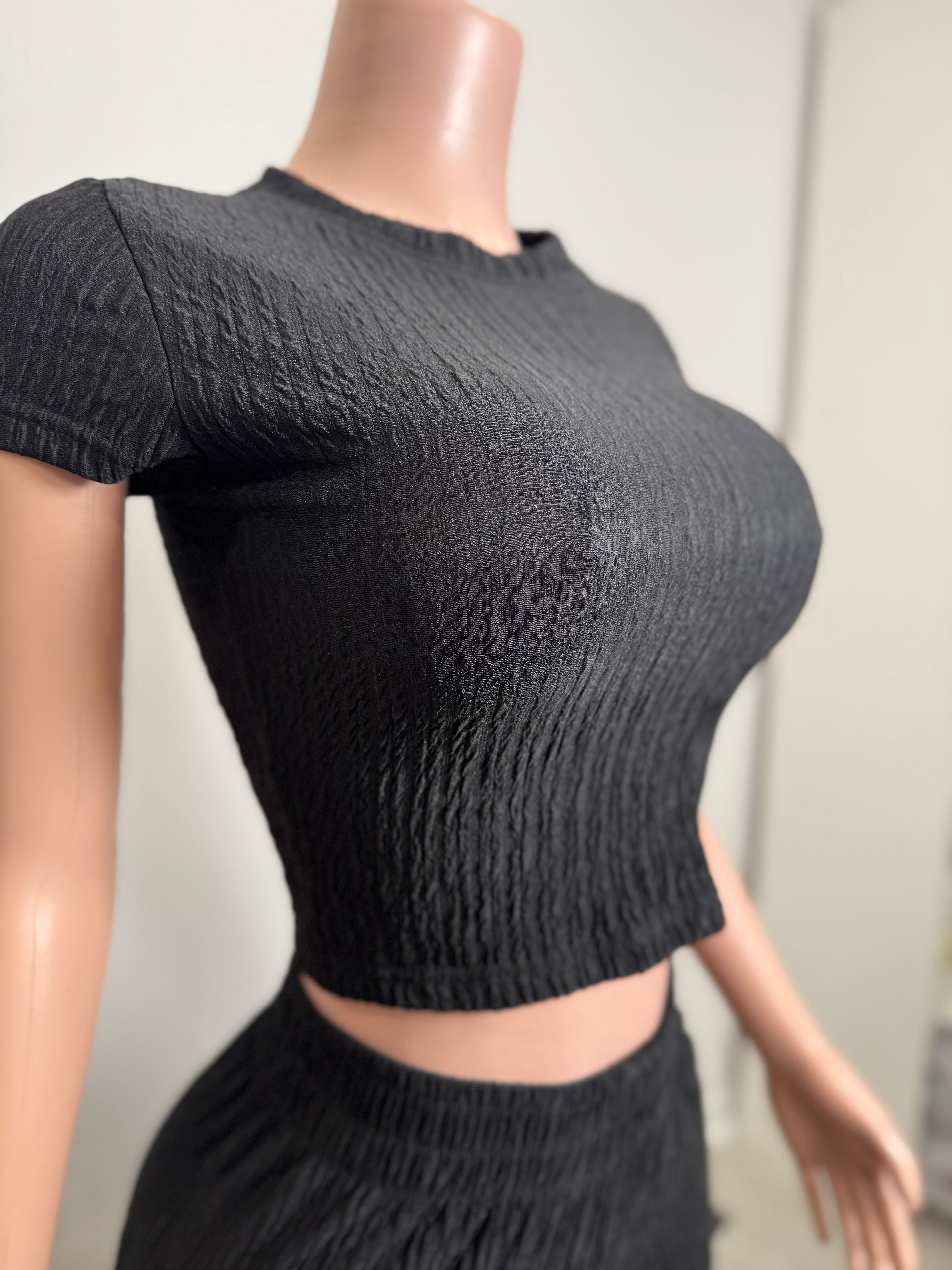 IRIS-19S 2 Piece Summer Party Casual Set Midnight Texture Lounge Set