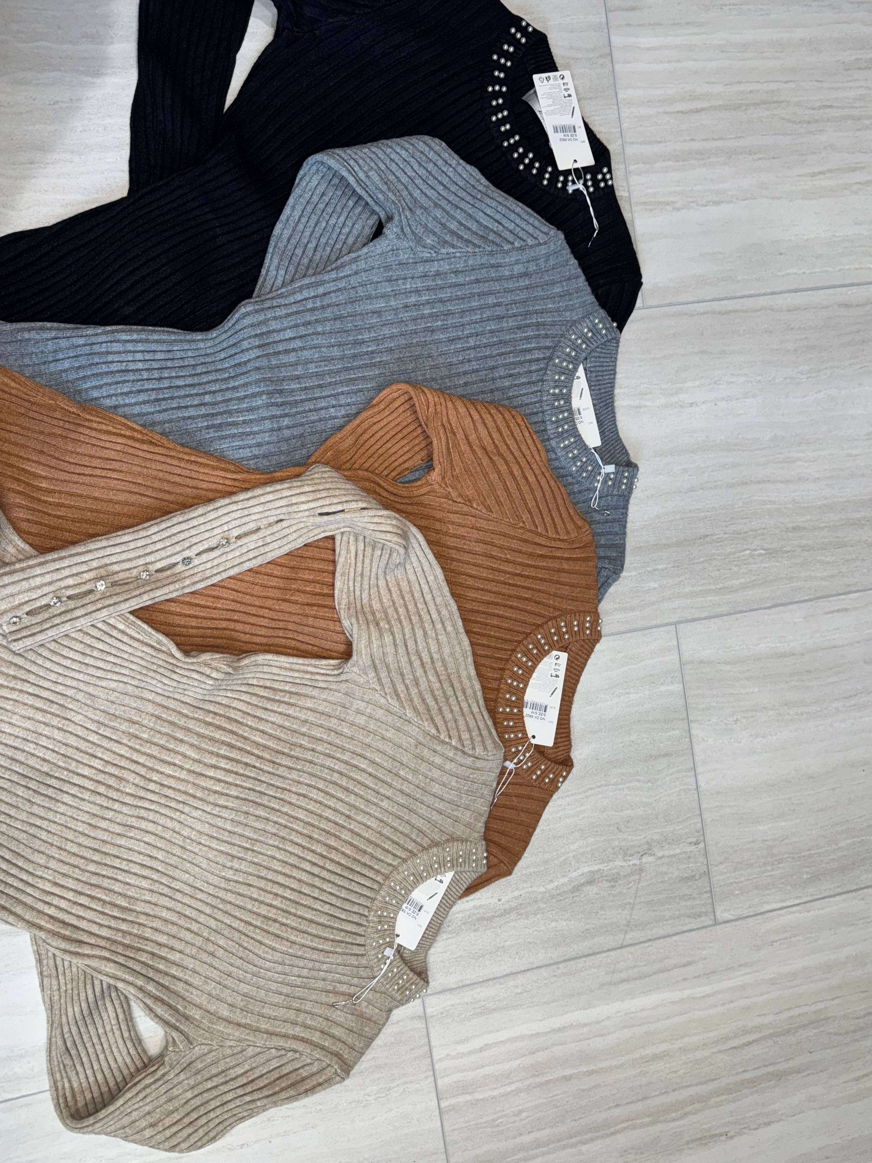 5822 Pearl Luxe Ribbed Dress