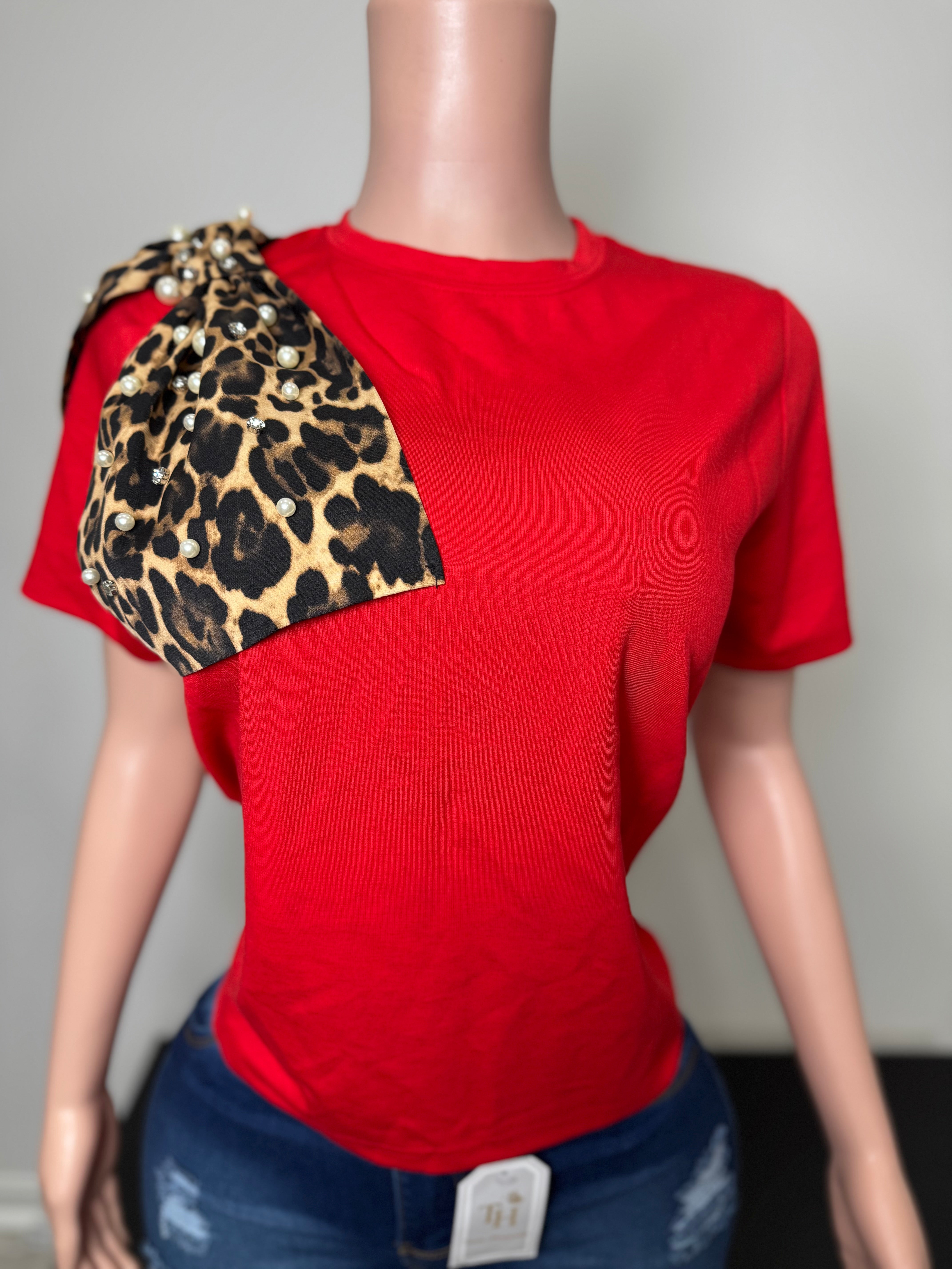 JJ9999-1 Fierce Pearl Drape Tee