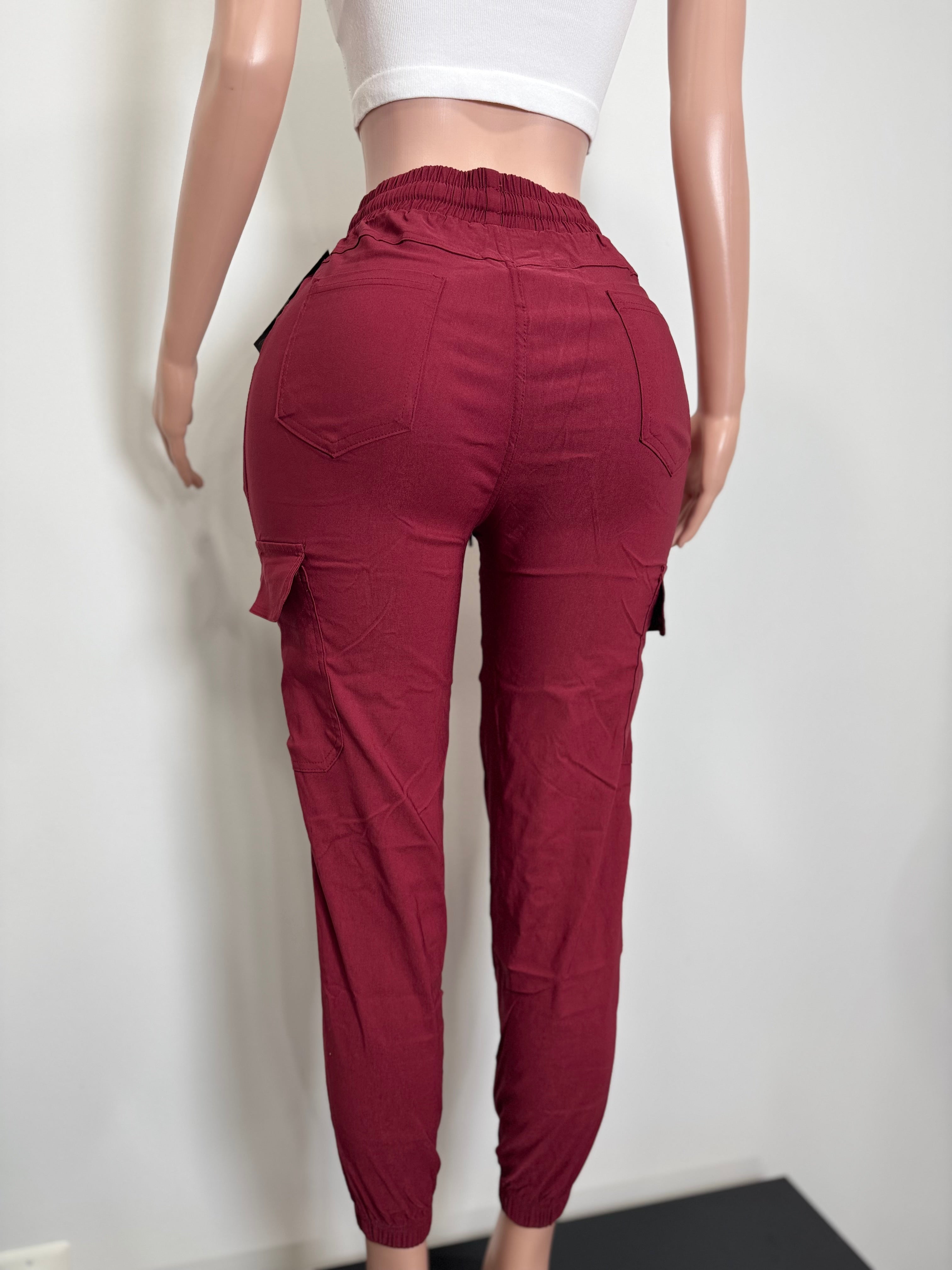 X2116 Casual Cargo Pants with Pockets on the back and Waist band