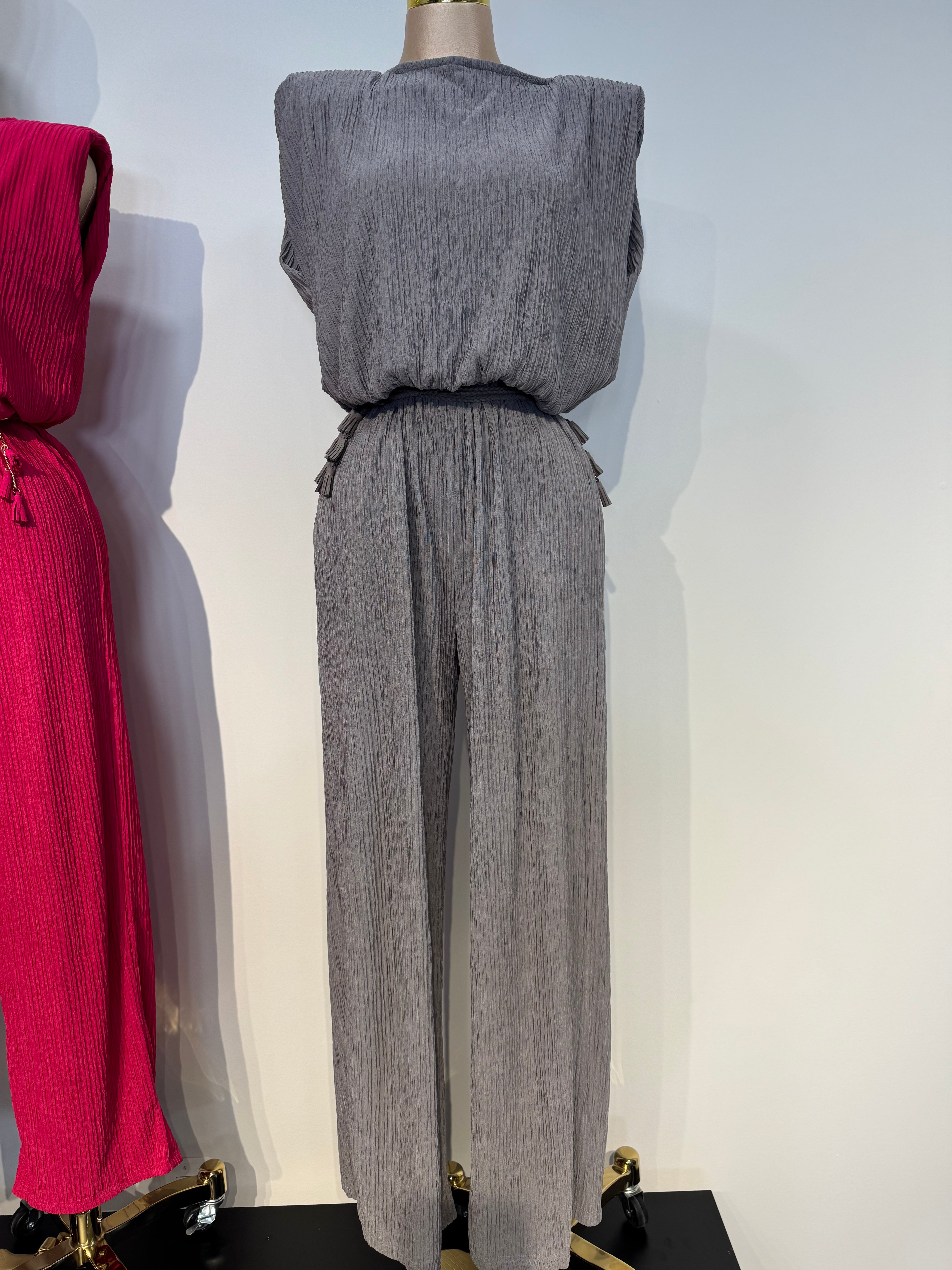 7J Lavender Luxe Pleated Jumpsuit