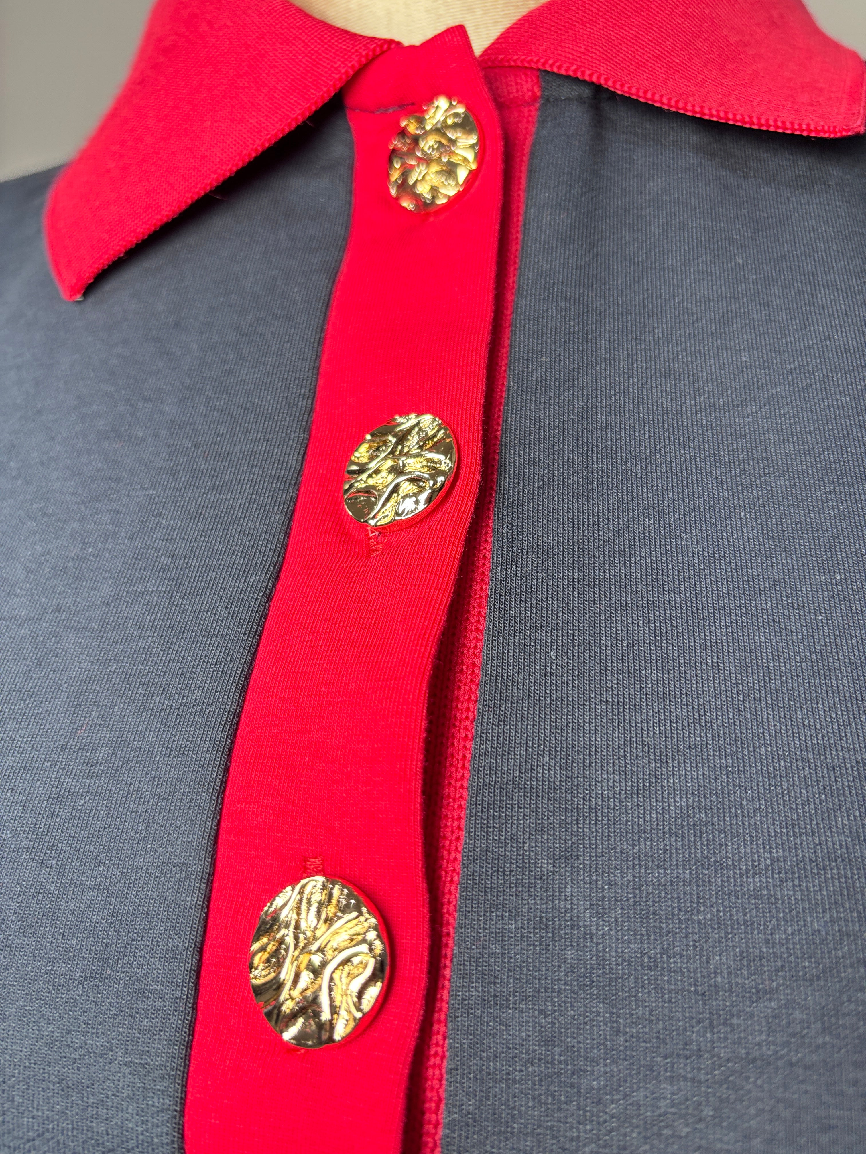 A9608 Varsity Chic Polo Dress