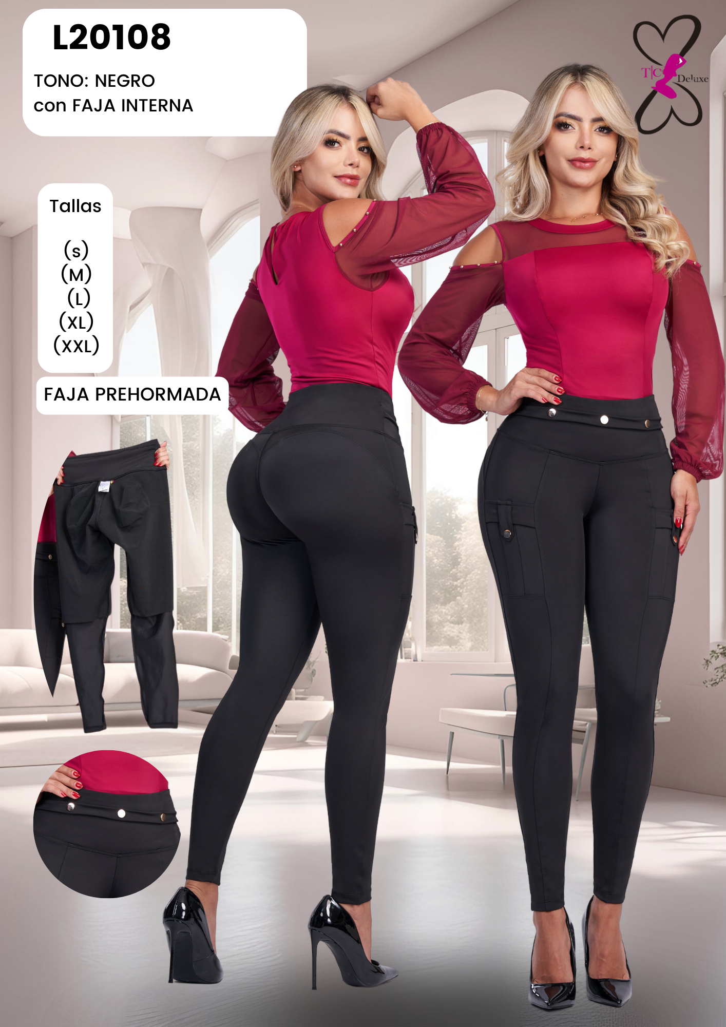 20108 Colombian Leggings with internal girdle BBL