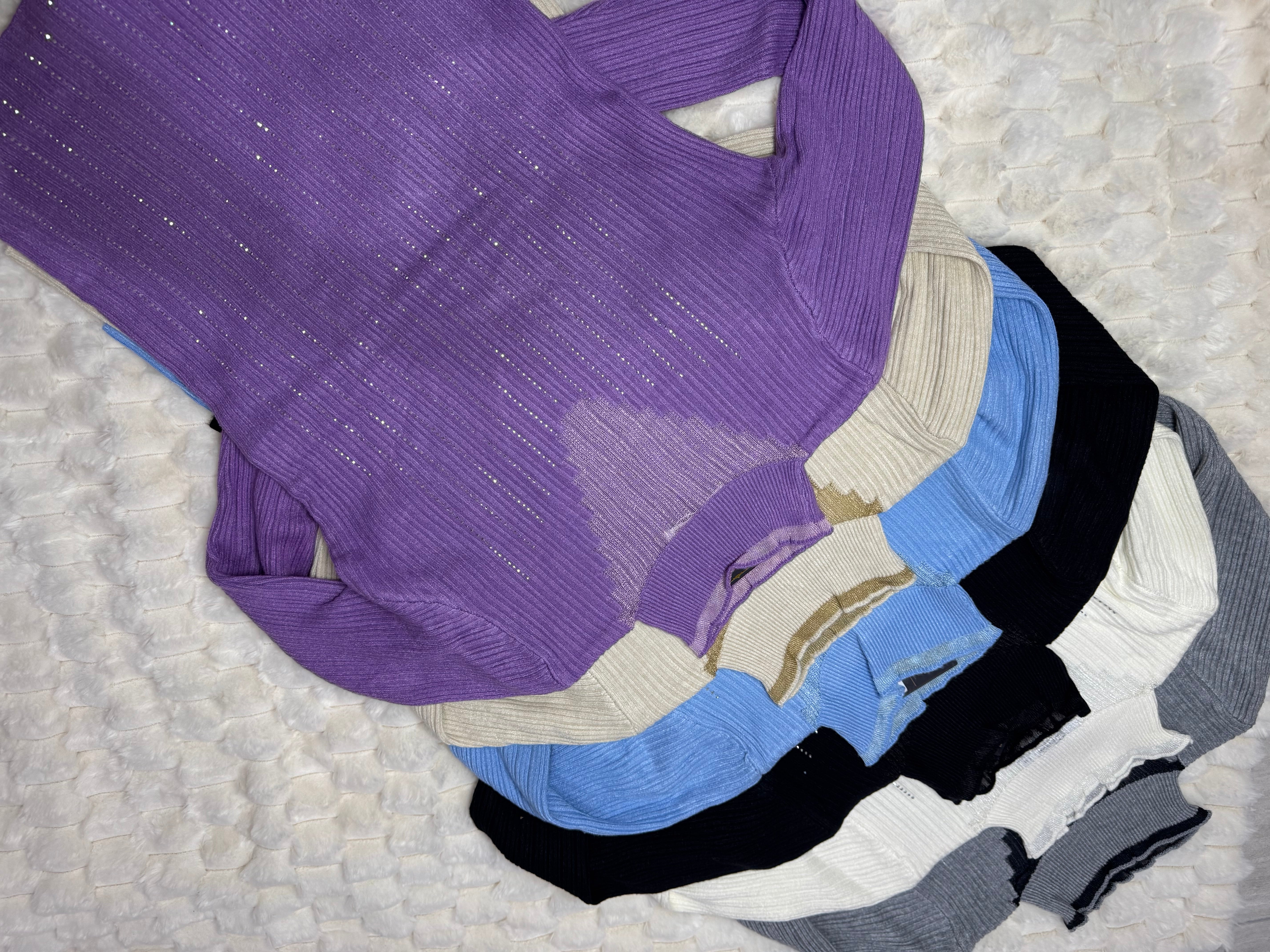 24402 Midnight Spark Ribbed Turtleneck