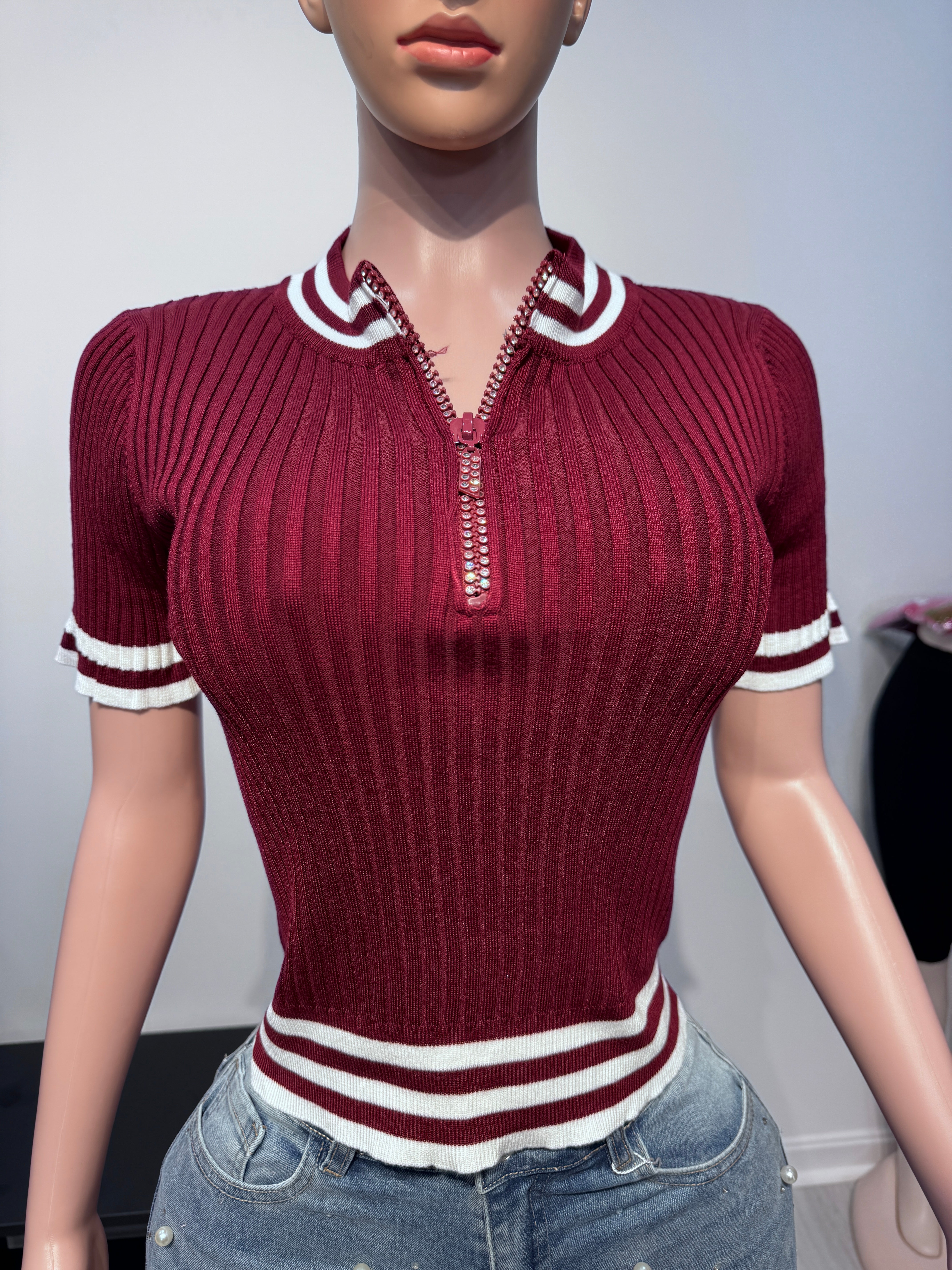 L790 Varsity Chic Knit Top