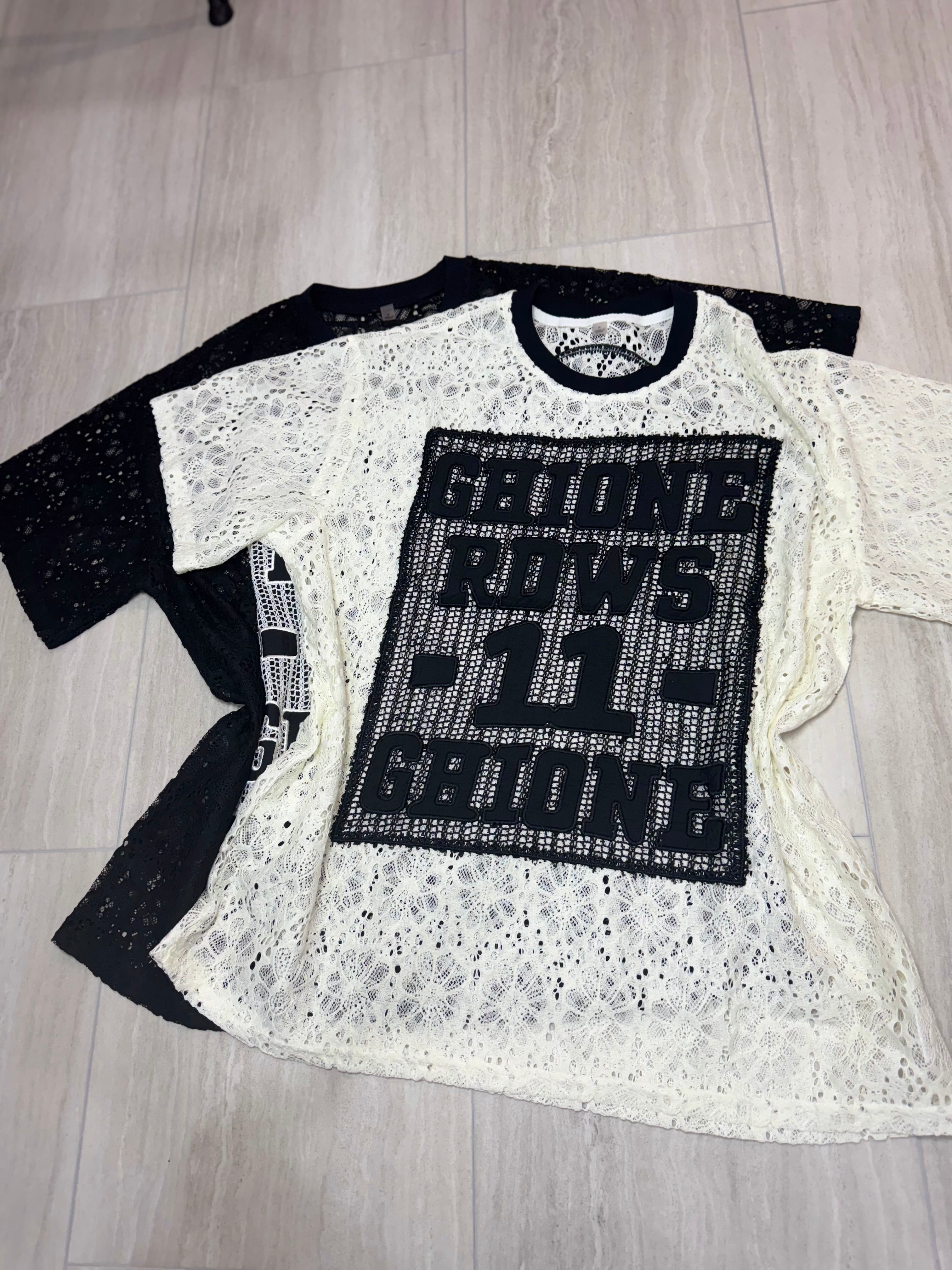 3382 Urban Lace Varsity Tee Number “11” Design