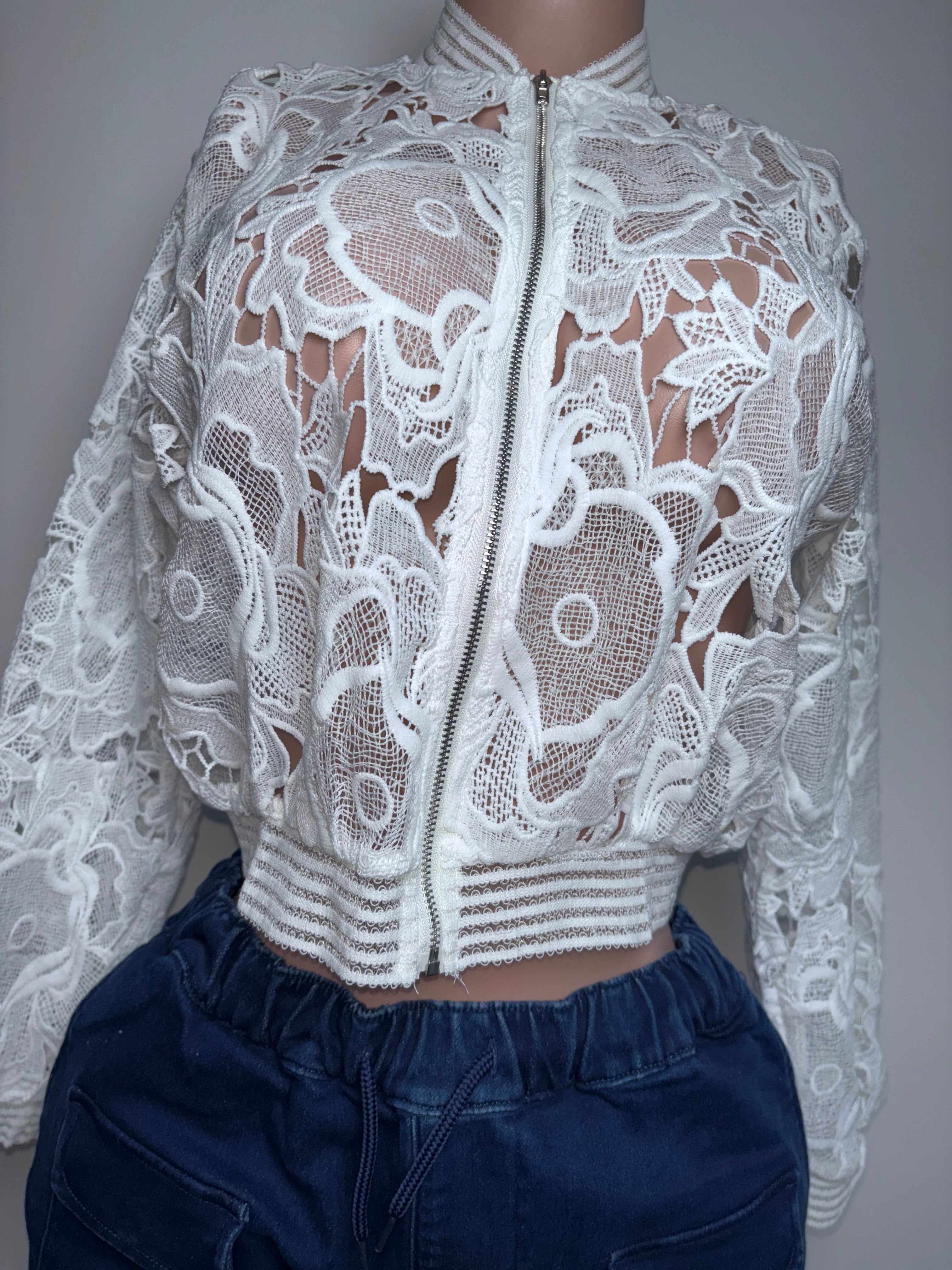 70862 Lace Whisper Zip-Up Jacket