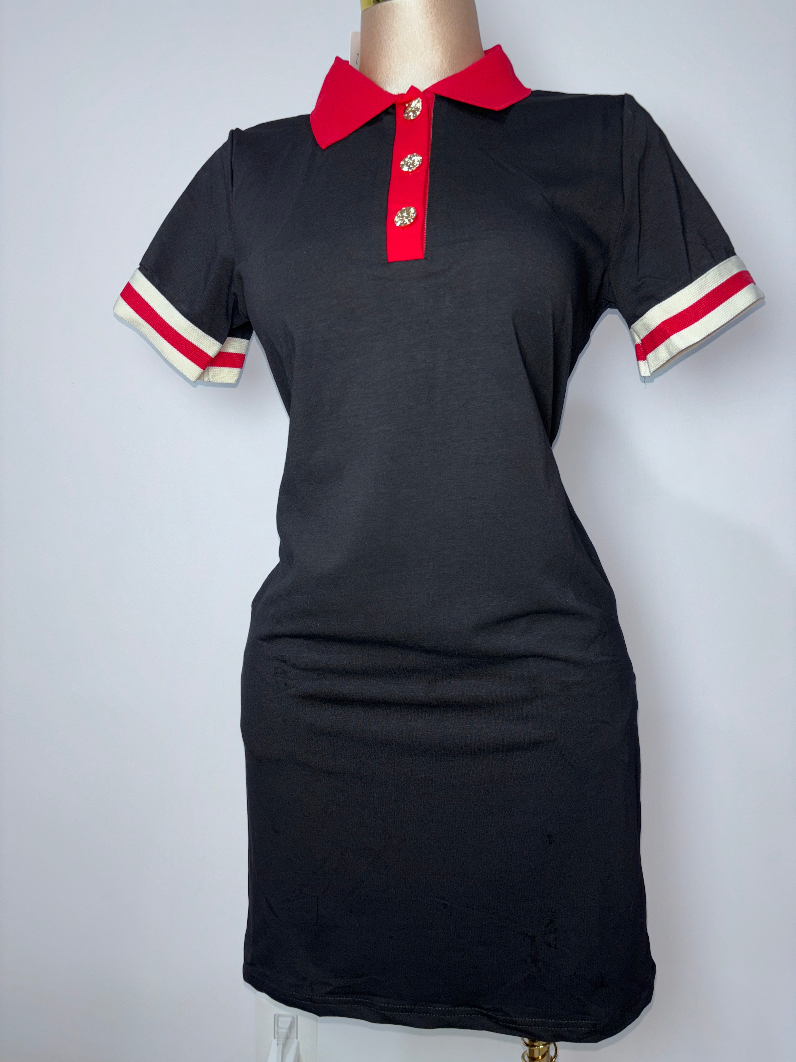 A9608 Varsity Chic Polo Dress