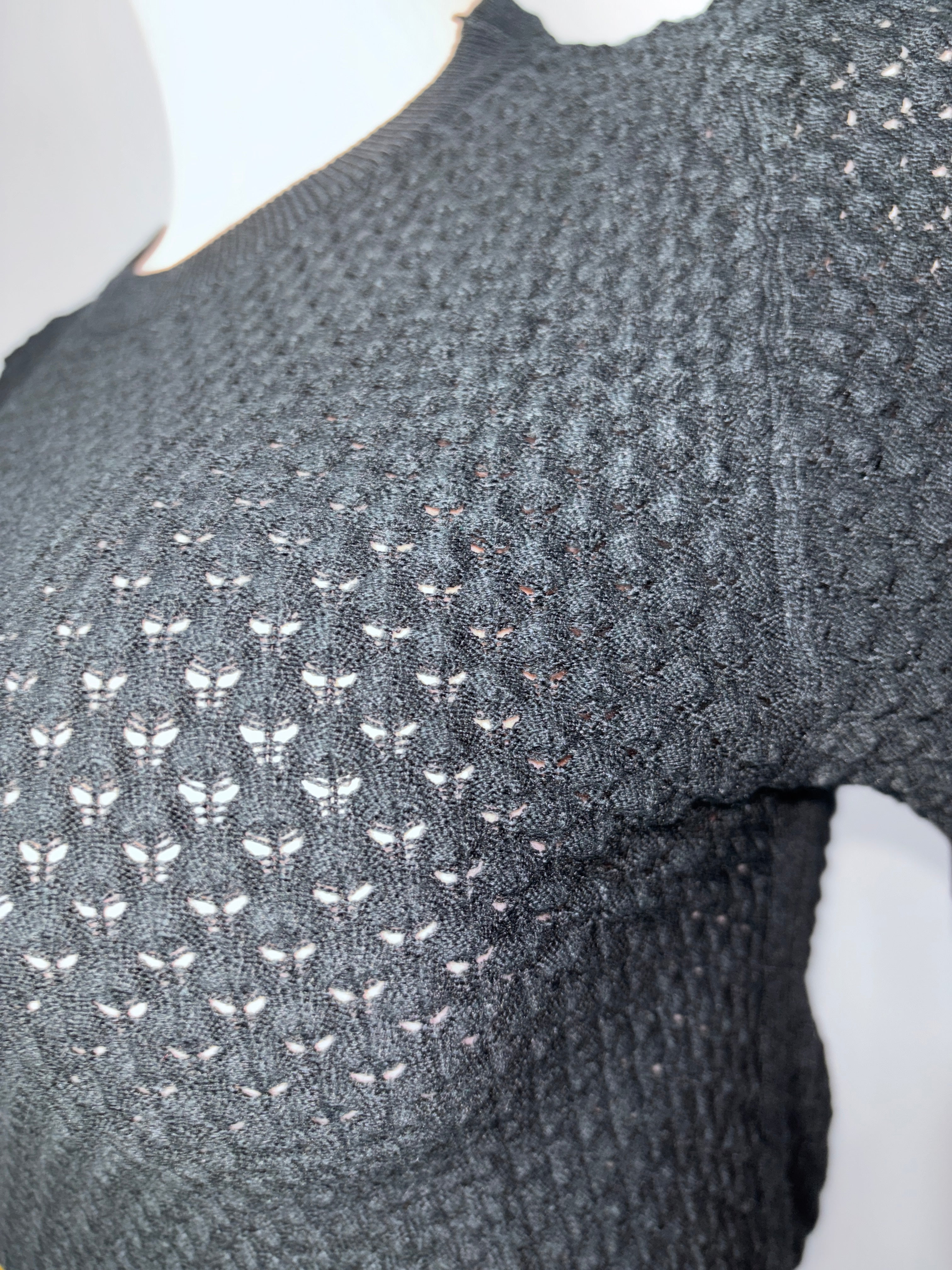 F011 Midnight Textured Knit Top