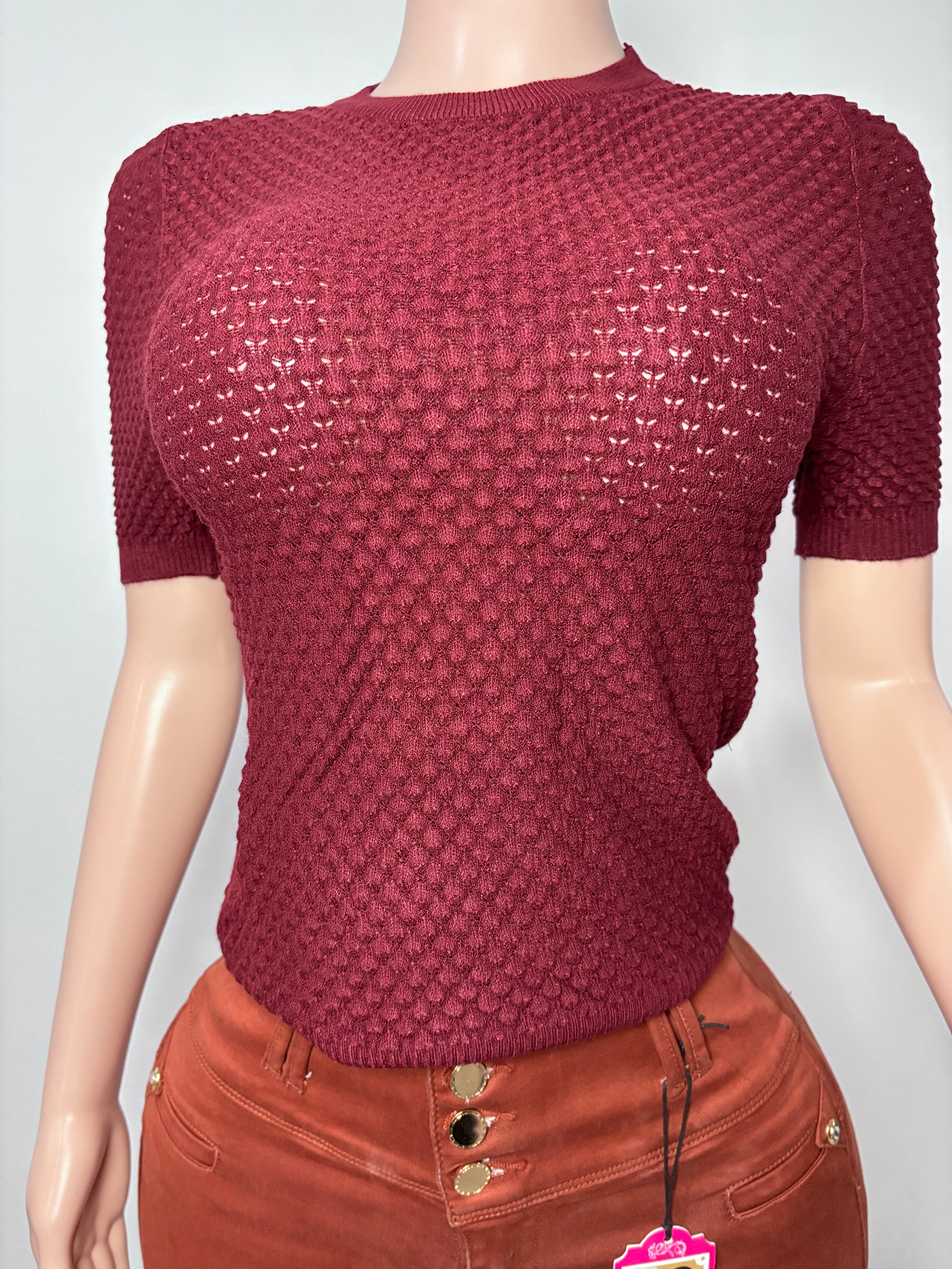 F011 Midnight Textured Knit Top