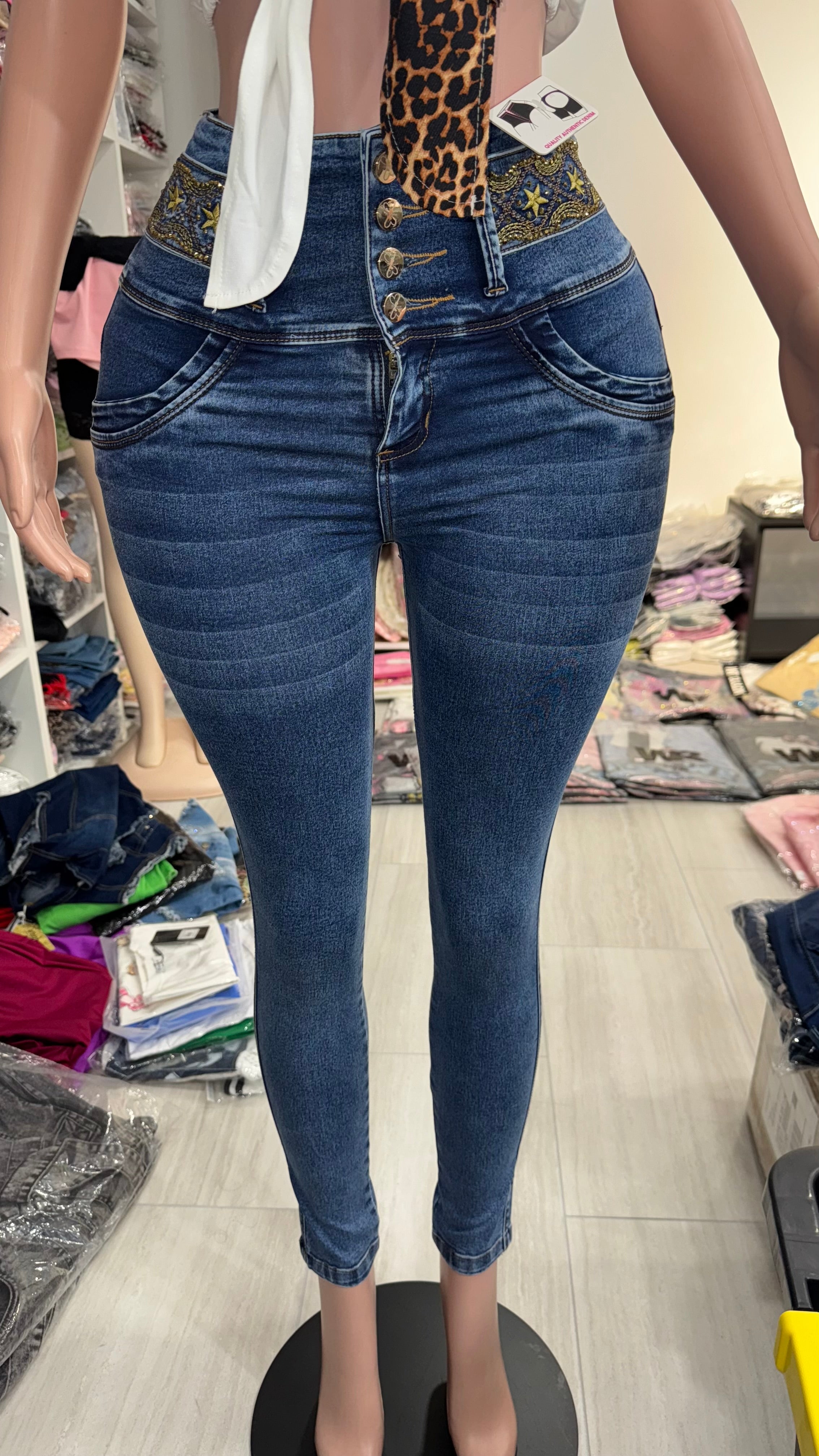 Brenda Colombian Jean with internal girdle style Lipo 360 Embroidery