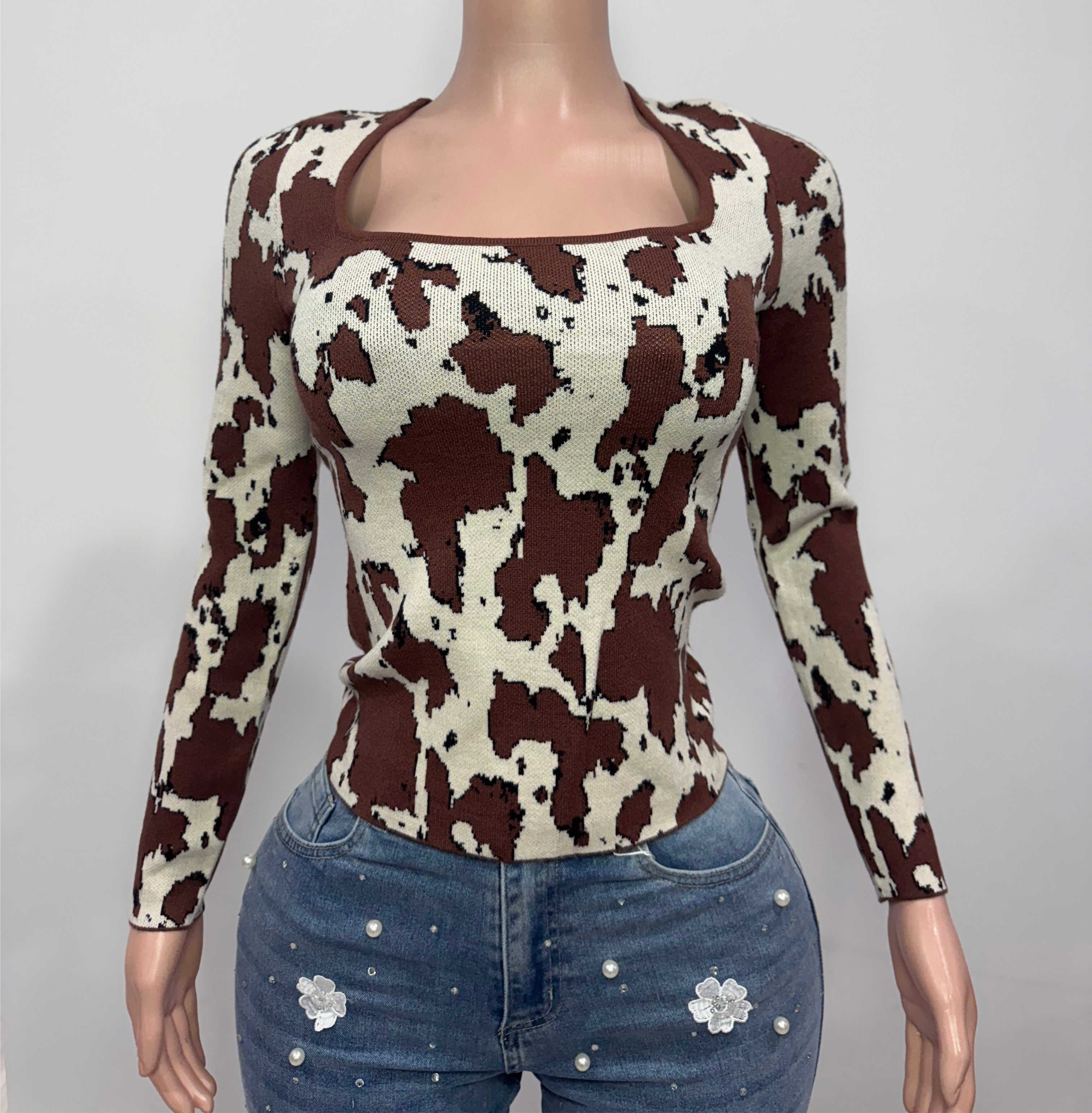 A6407 Cowgirl Chic Knit Top