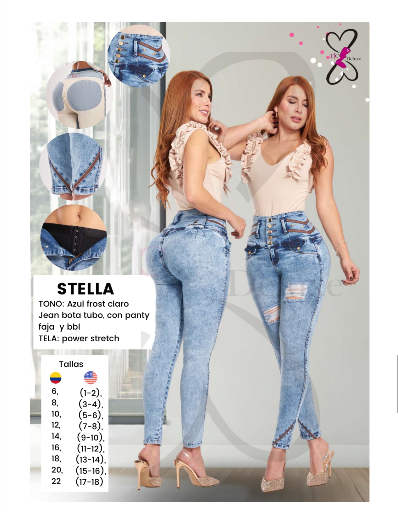 Stella Colombian Jean With internal girdle style BBL & 180 Panty