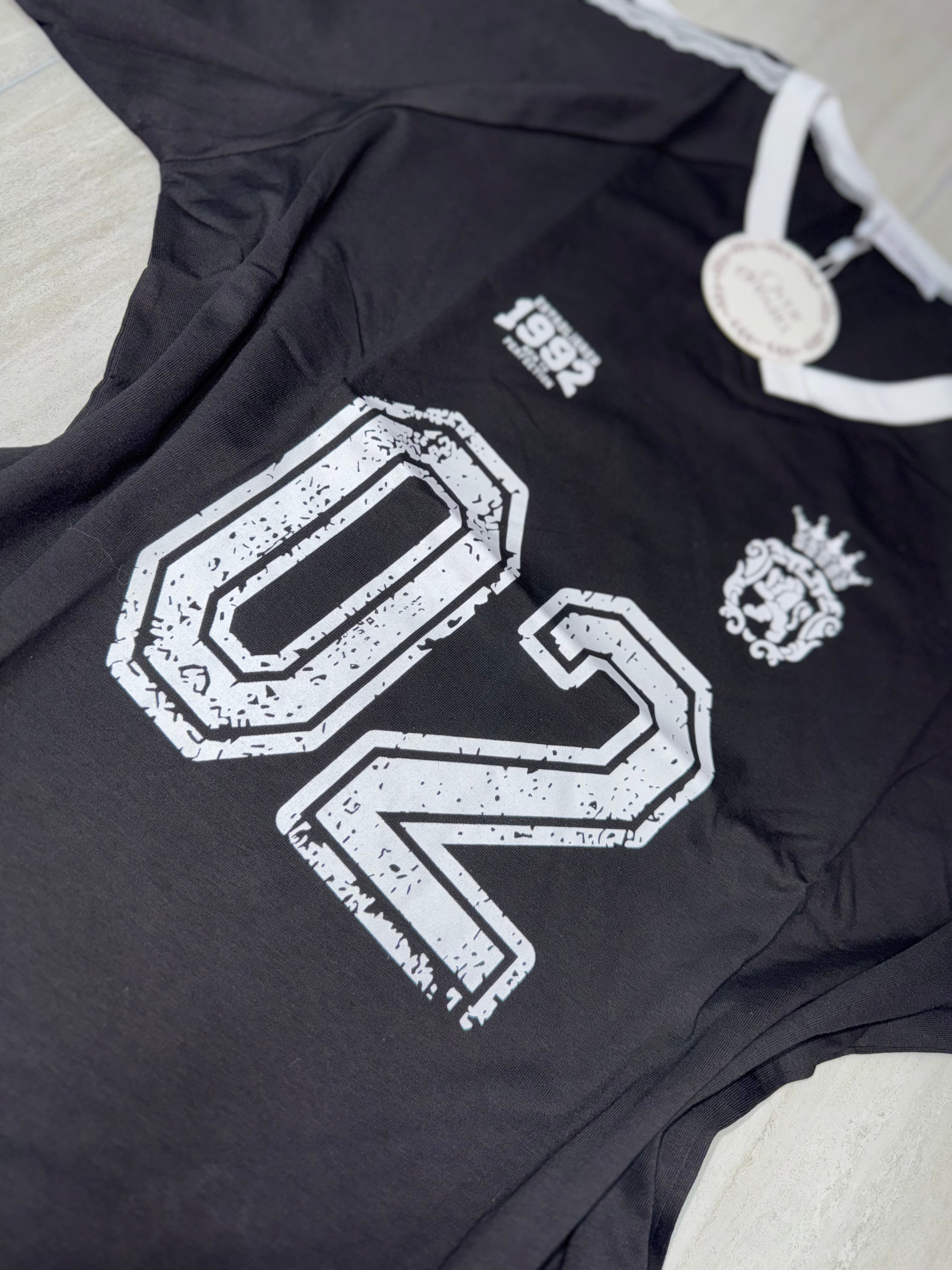 T8512 T shirt with Design “02” Varsity Featuring Numbers