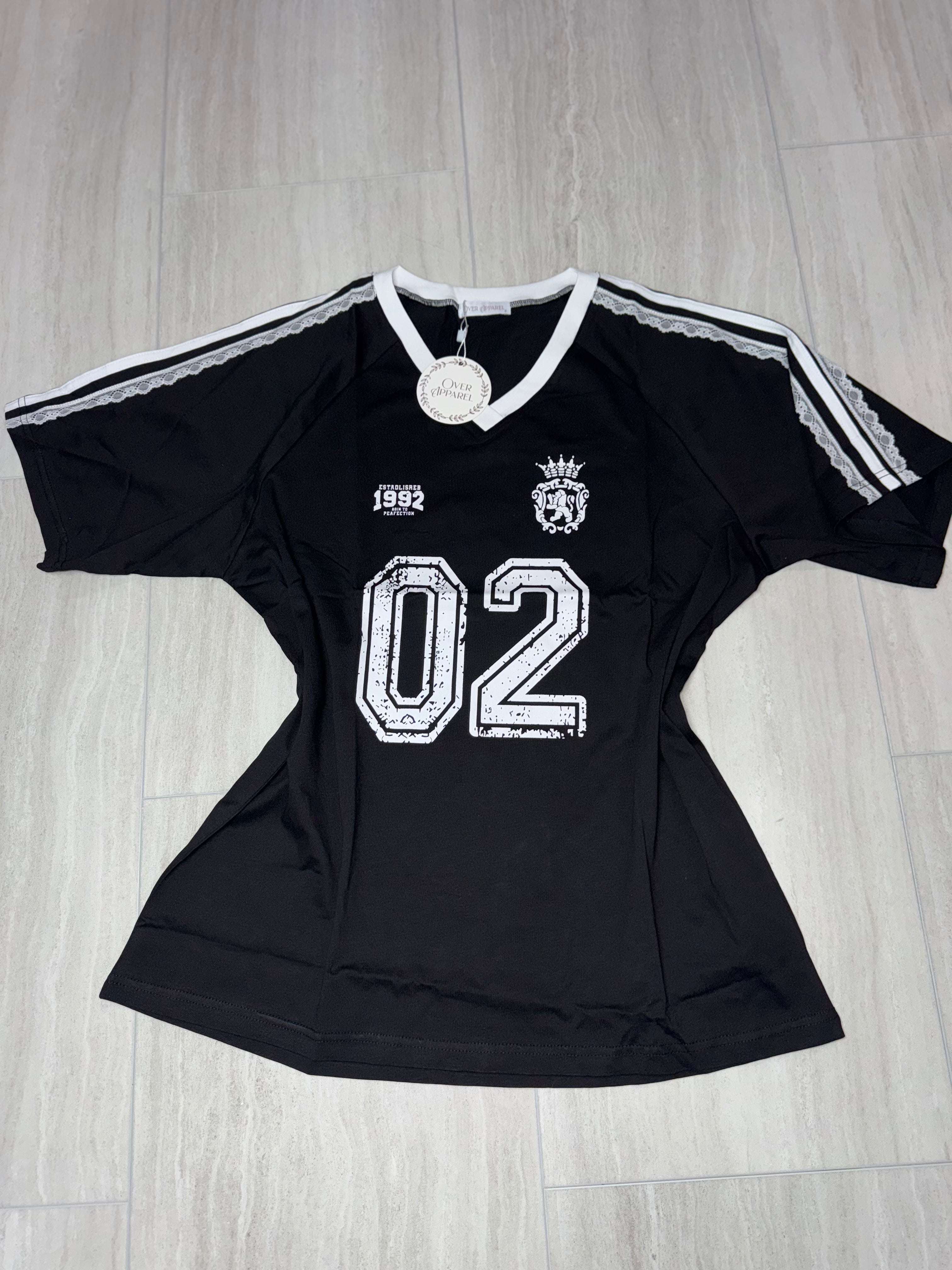 T8512 T shirt with Design “02” Varsity Featuring Numbers