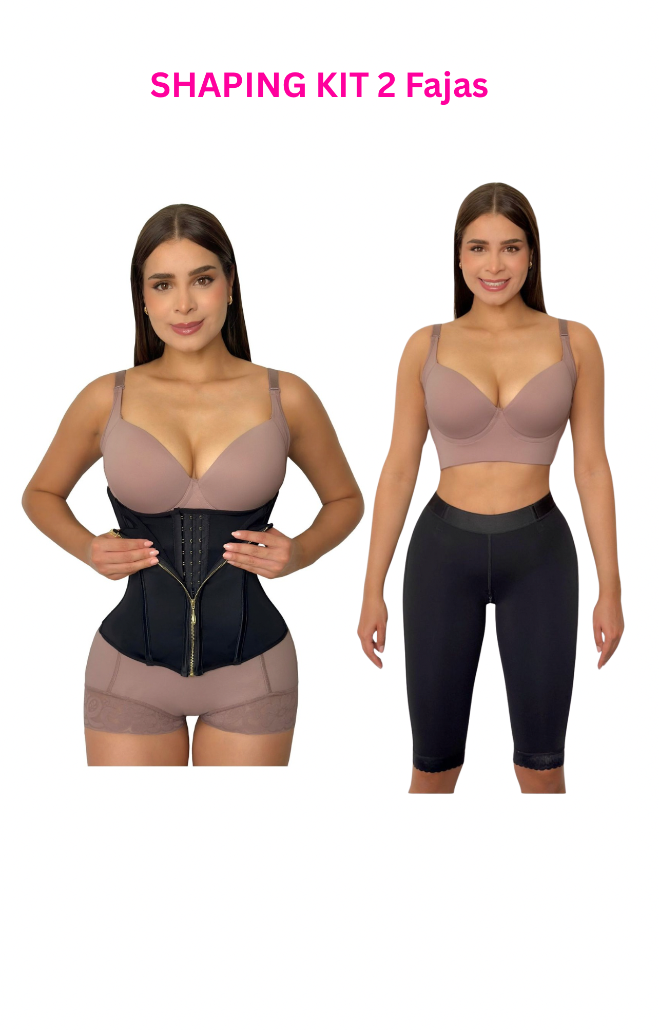 *SIZE UP* 2x Fajas Shaping Kit (Short Bermuda & Cinturilla