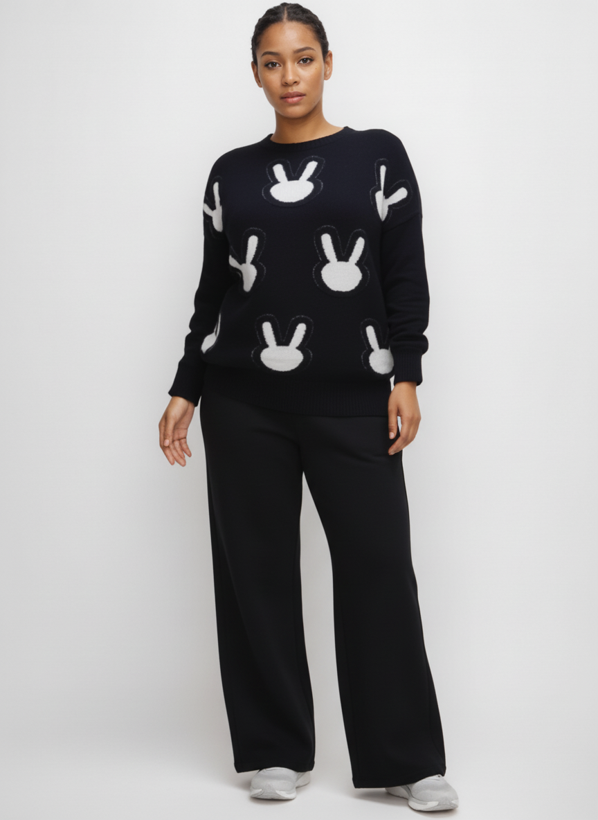 Z4567 Cozy Bunny Knit Sweater – Soft, Playful & Perfect for Everyday Comfort