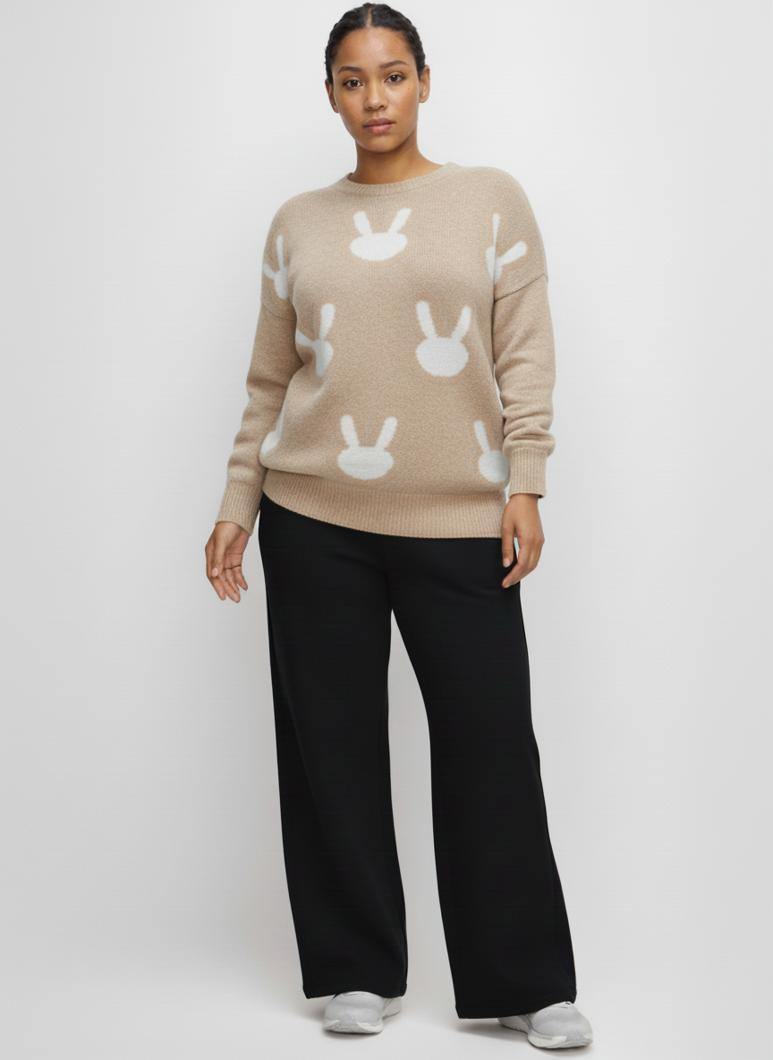 Z4567 Cozy Bunny Knit Sweater – Soft, Playful & Perfect for Everyday Comfort