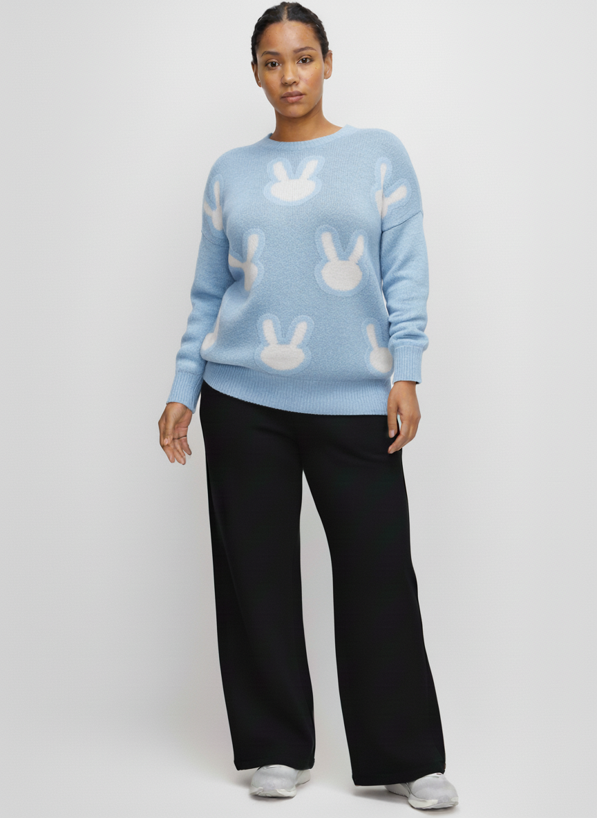 Z4567 Cozy Bunny Knit Sweater – Soft, Playful & Perfect for Everyday Comfort