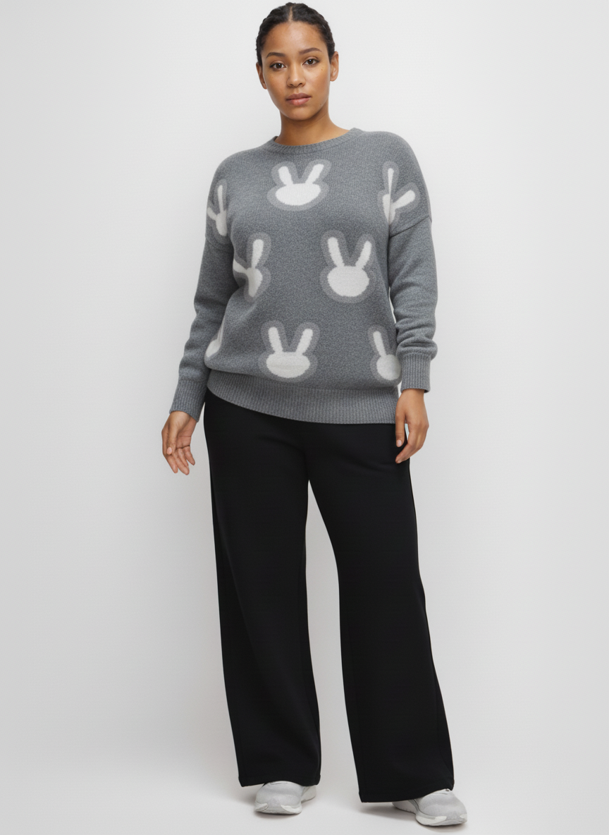 Z4567 Cozy Bunny Knit Sweater – Soft, Playful & Perfect for Everyday Comfort