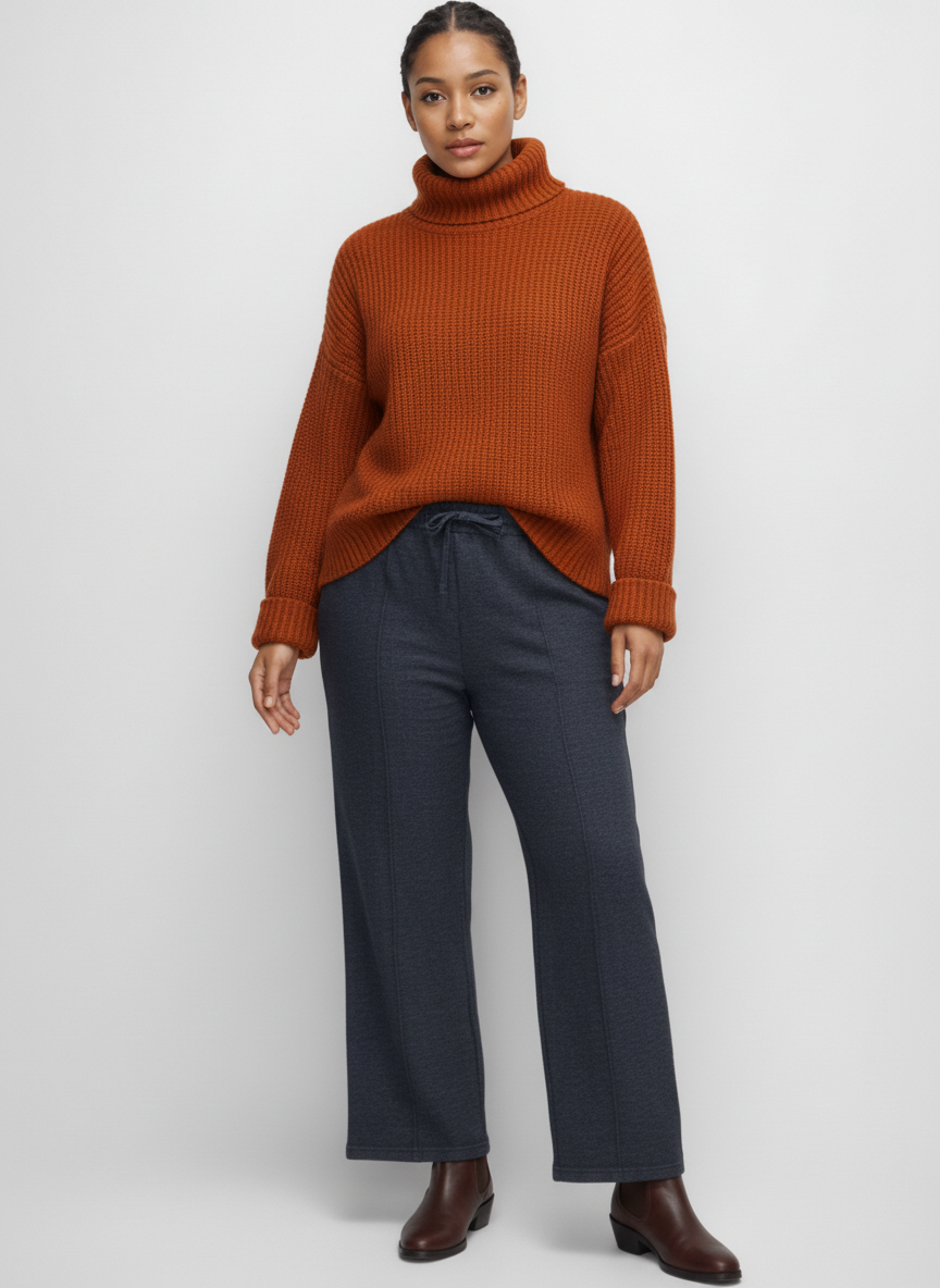 TW4592 Cozy Luxe Wide-Leg Drawstring Pants