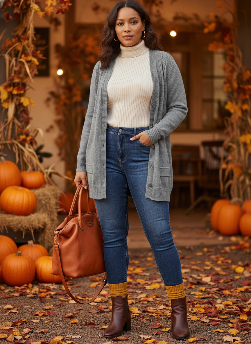 G4349 Autumn Breeze Longline Knit Cardigan