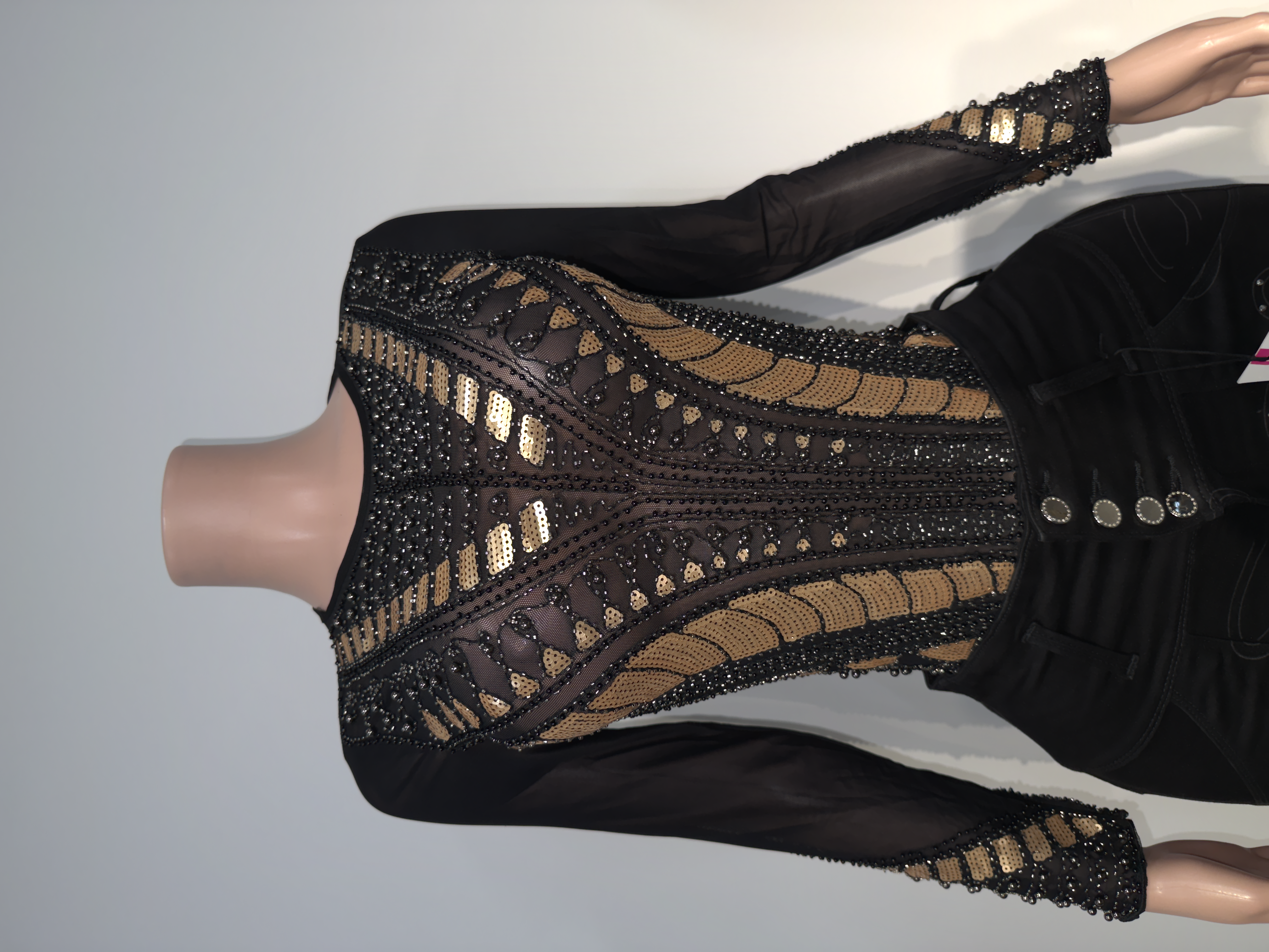 Sleek Comfort Ribbed Bodysuit with pearls