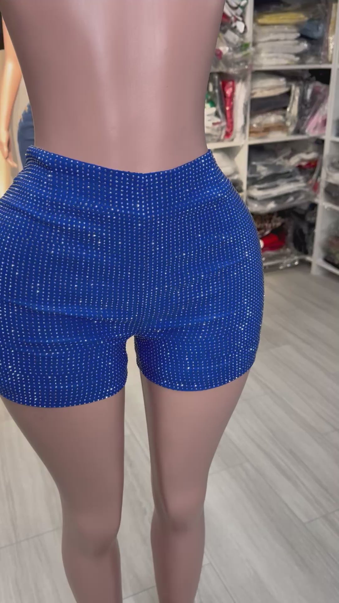 2935 Midnight Sparkle Shorts with rhinestone